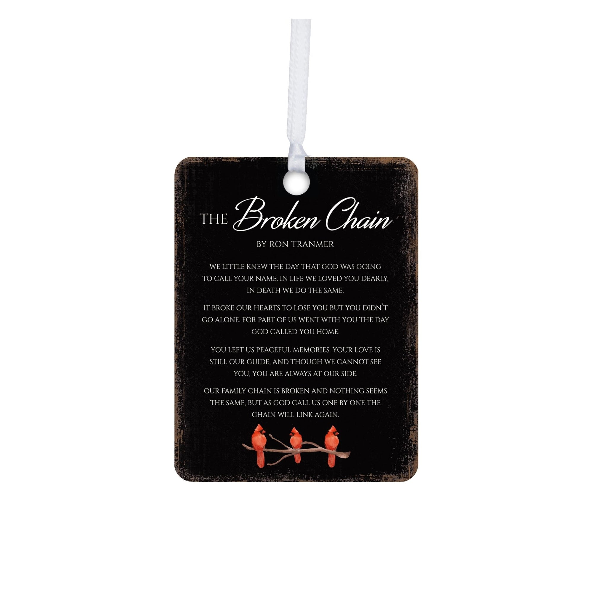 Elegant Vertical Cardinal Wooden Ornament With Everyday Verses Gift Ideas - The Broken Chain - LifeSong Milestones