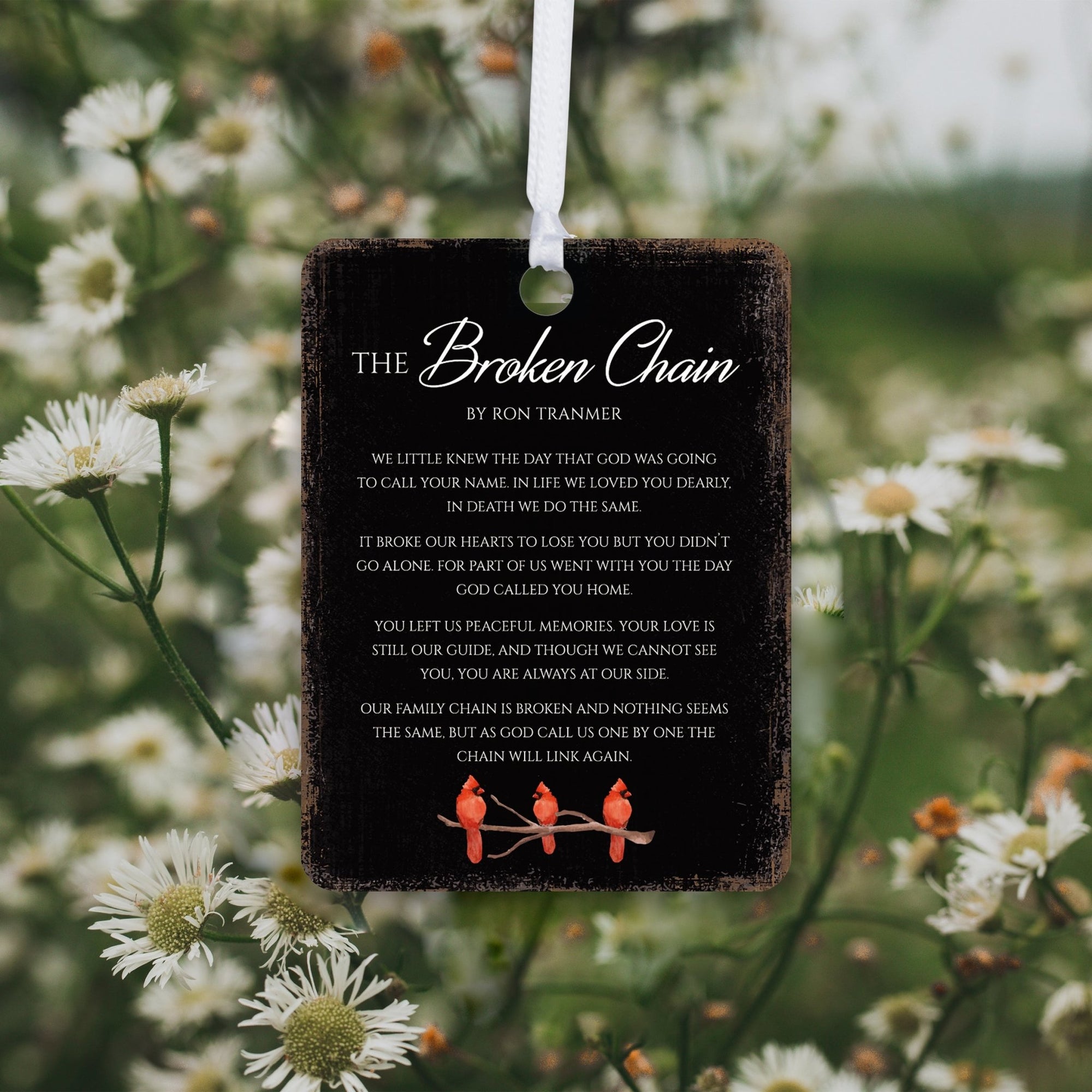 Elegant Vertical Cardinal Wooden Ornament With Everyday Verses Gift Ideas - The Broken Chain - LifeSong Milestones