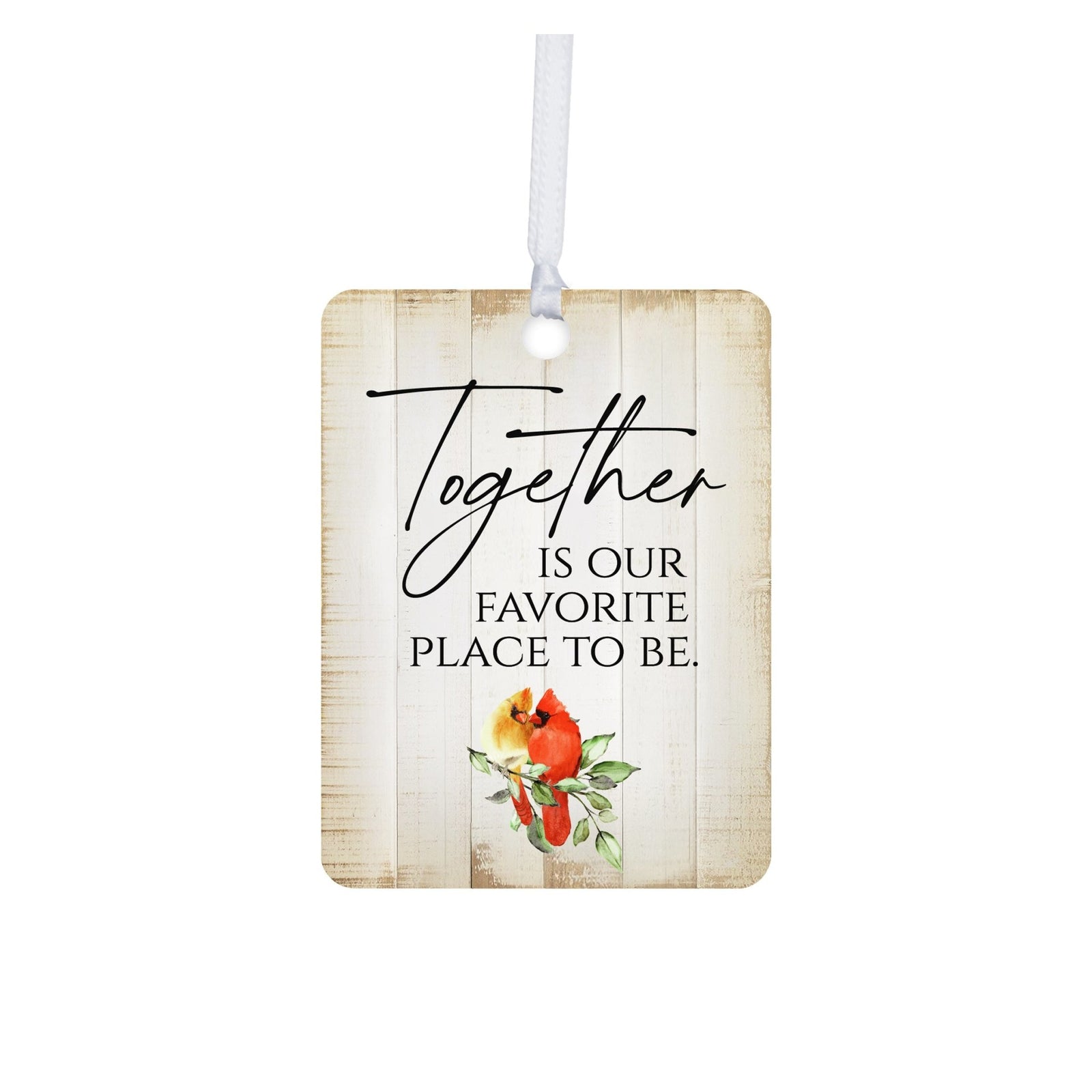 Elegant Vertical Cardinal Wooden Ornament With Everyday Verses Gift Ideas - Together Is Our