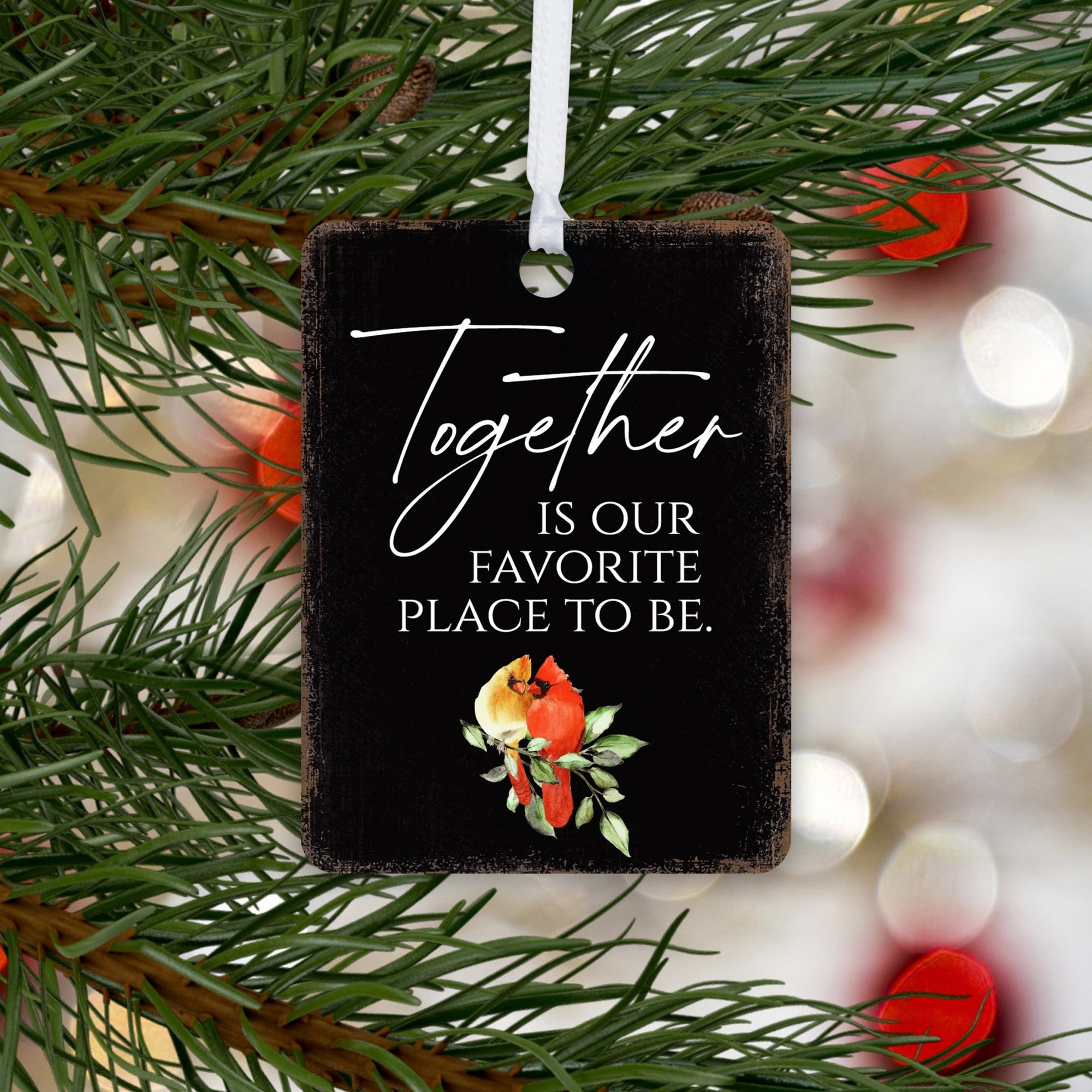 Elegant Vertical Cardinal Wooden Ornament With Everyday Verses Gift Ideas - Together Is Our - LifeSong Milestones