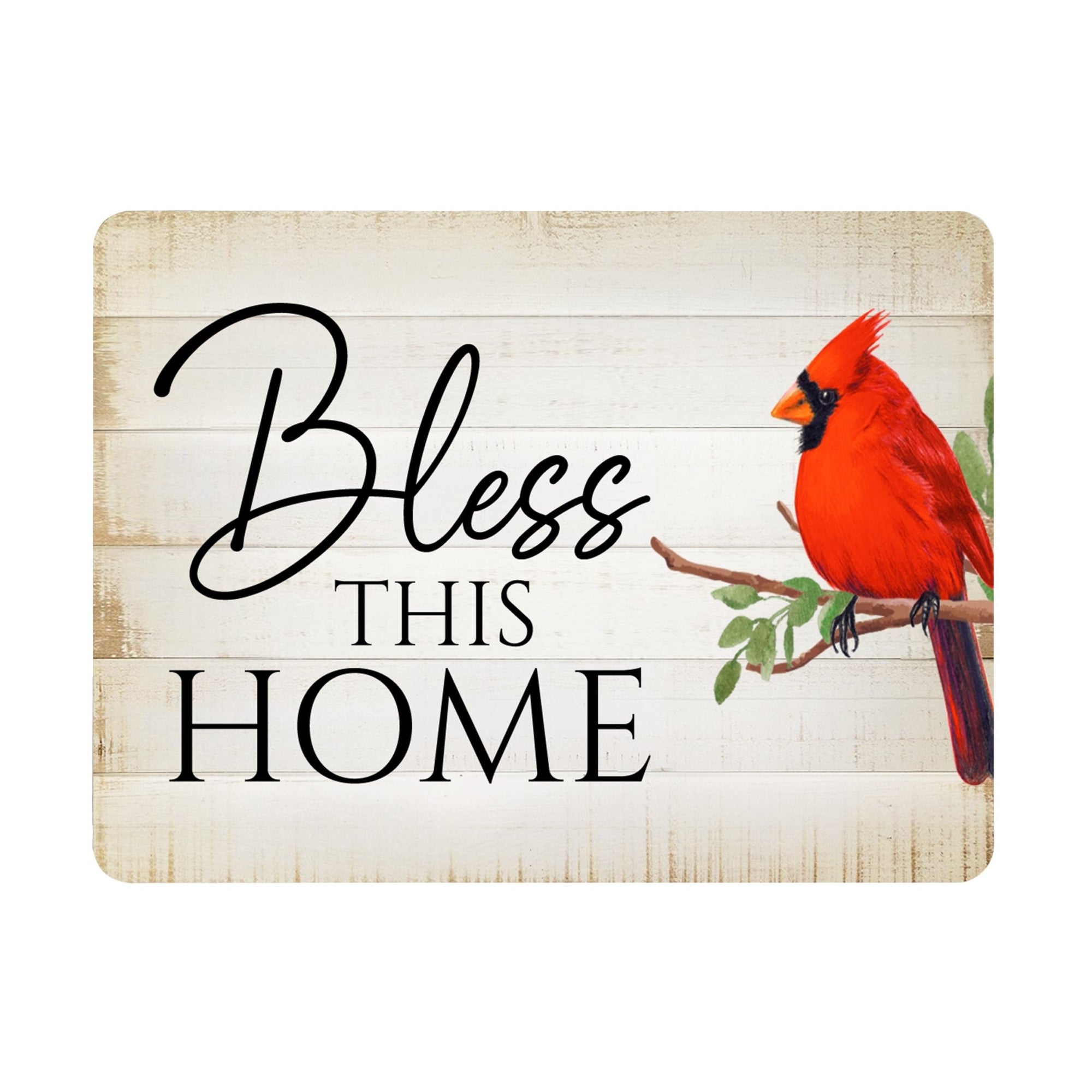 Elegant Vintage-Inspired Cardinal Wooden Magnet Printed With Everyday Inspirational Verses Gift Ideas - Bless This Home - LifeSong Milestones