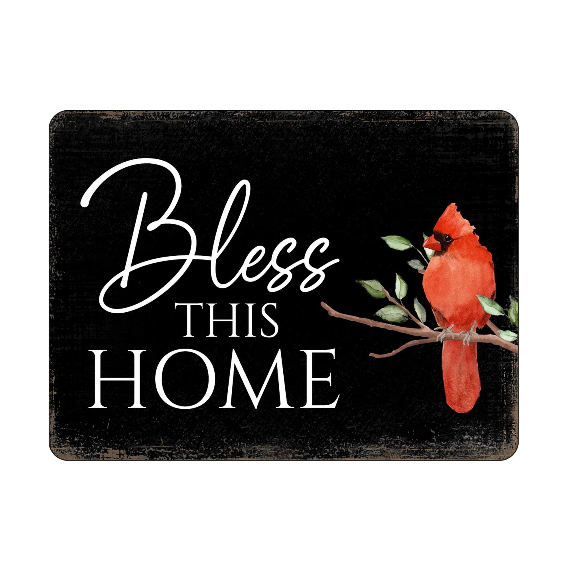 Elegant Vintage-Inspired Cardinal Wooden Magnet Printed With Everyday Inspirational Verses Gift Ideas - Bless This Home - LifeSong Milestones