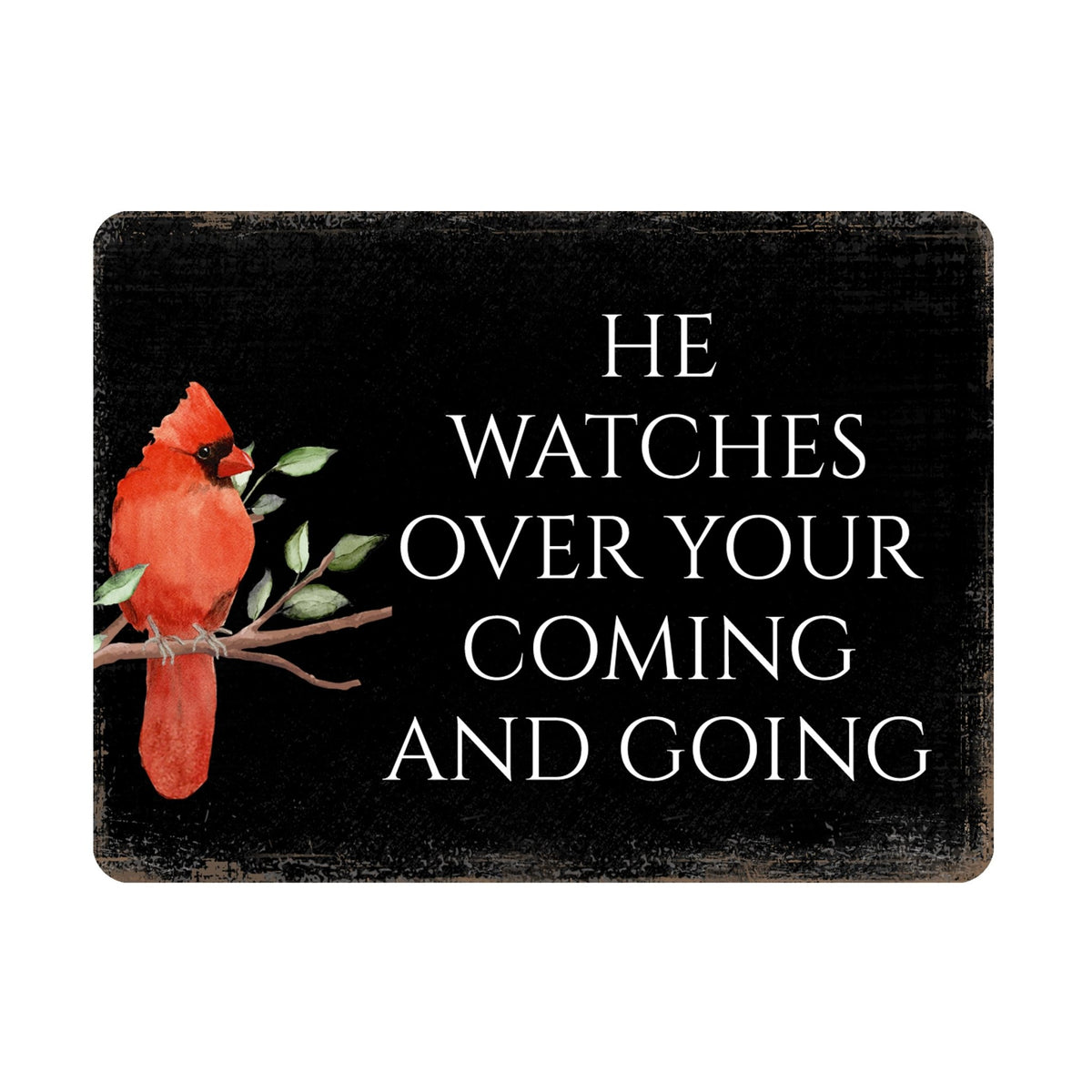 Elegant Vintage-Inspired Cardinal Wooden Magnet Printed With Everyday Inspirational Verses Gift Ideas - He Watches Over - LifeSong Milestones