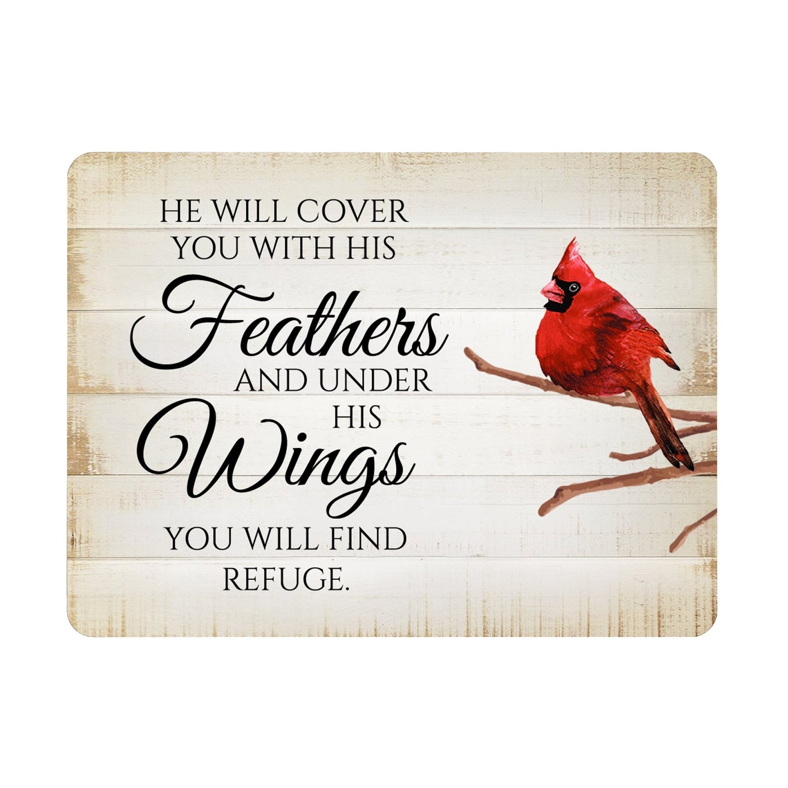 Elegant Vintage-Inspired Cardinal Wooden Magnet Printed With Everyday Inspirational Verses Gift Ideas - He Will Cover - LifeSong Milestones