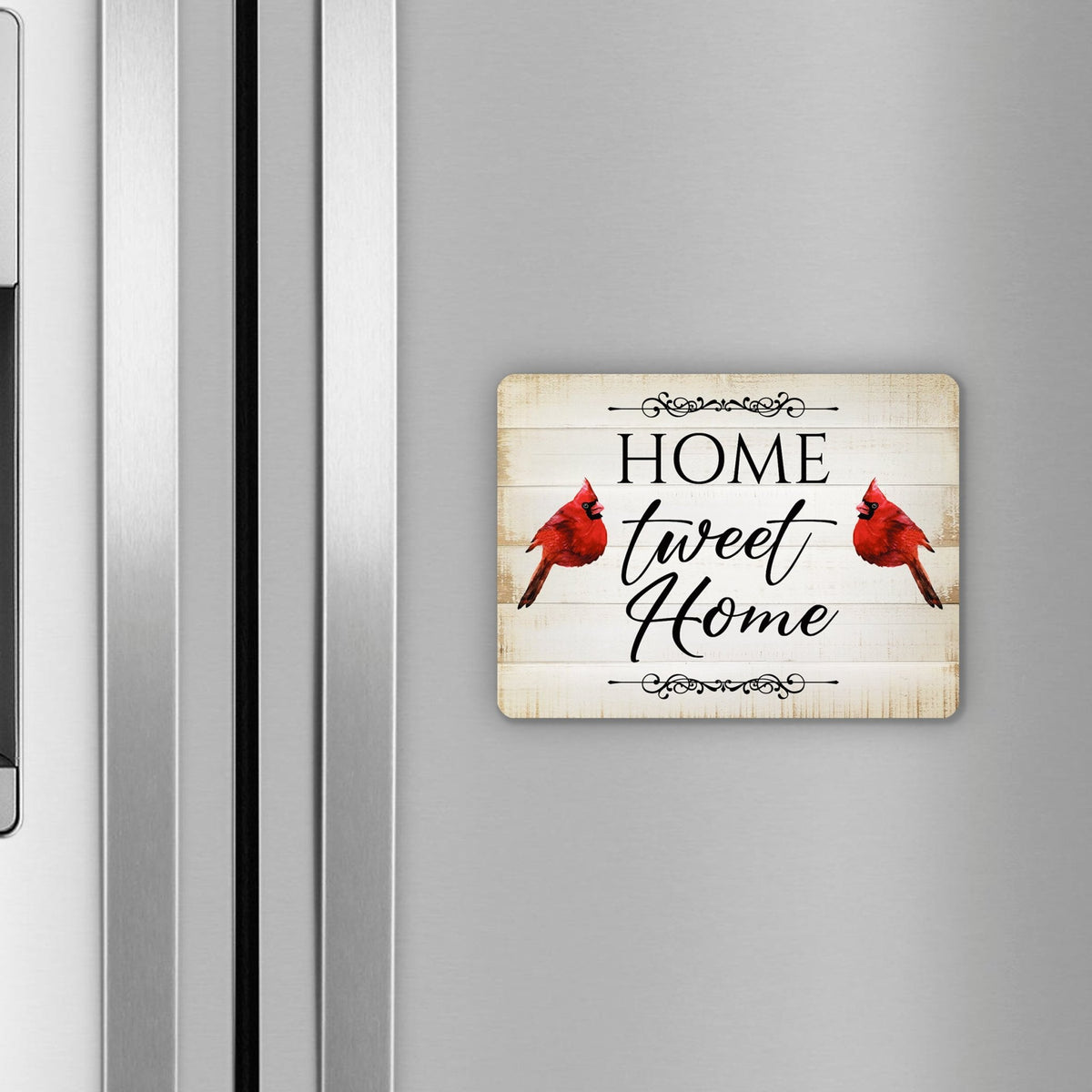 Elegant Vintage-Inspired Cardinal Wooden Magnet Printed With Everyday Inspirational Verses Gift Ideas - Home Tweet Home - LifeSong Milestones