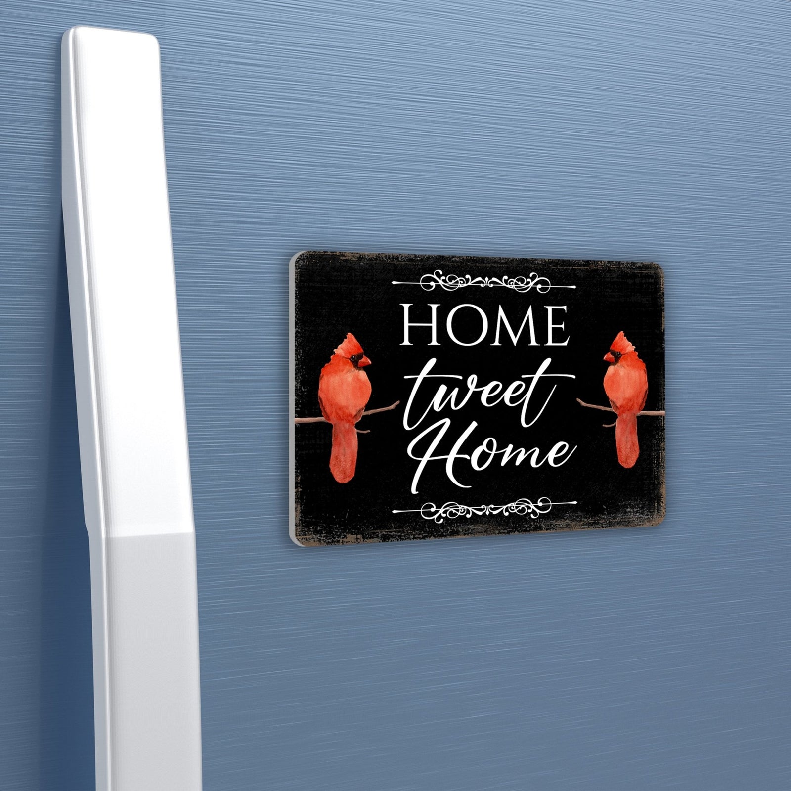 Elegant Vintage-Inspired Cardinal Wooden Magnet Printed With Everyday Inspirational Verses Gift Ideas - Home Tweet Home - LifeSong Milestones