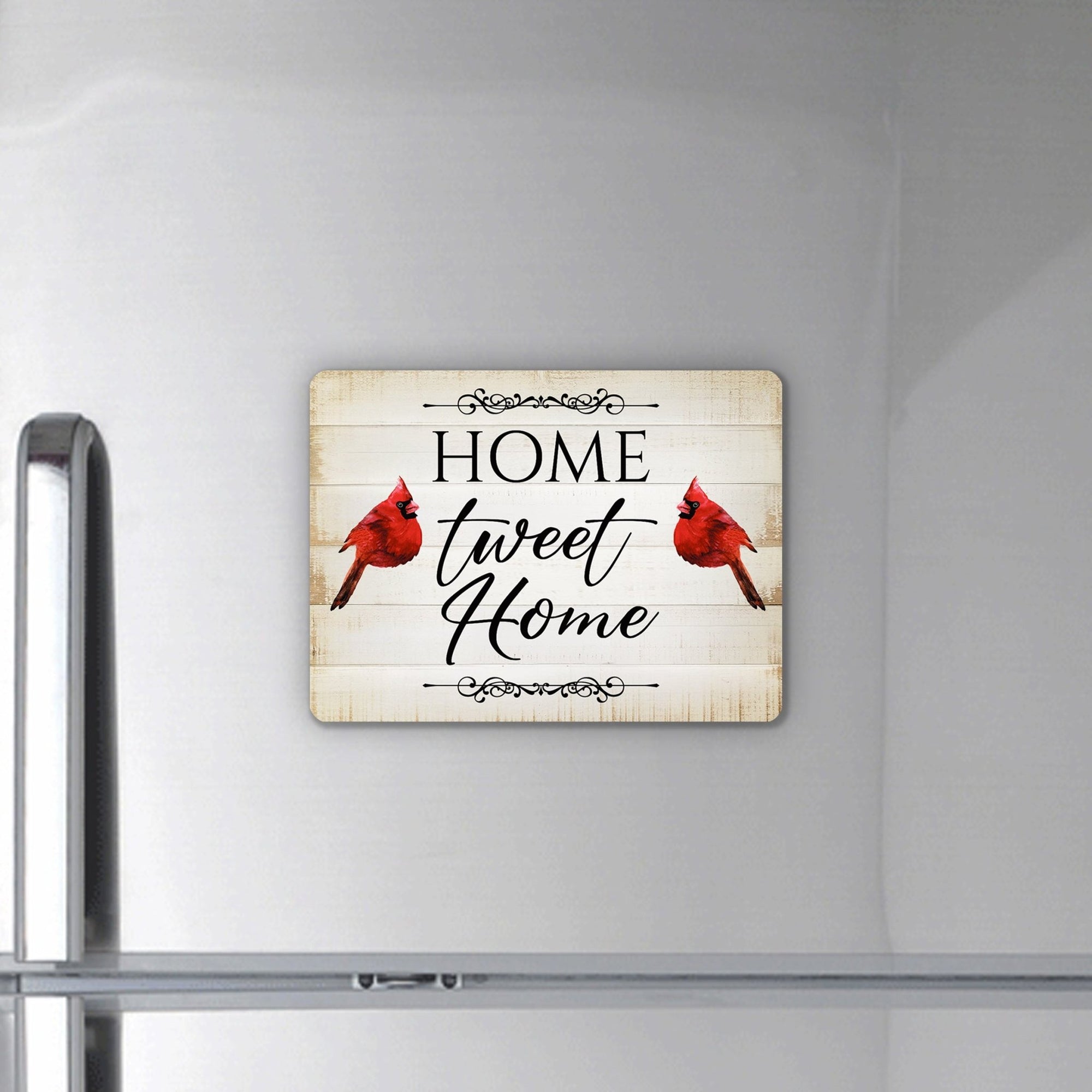 Elegant Vintage-Inspired Cardinal Wooden Magnet Printed With Everyday Inspirational Verses Gift Ideas - Home Tweet Home - LifeSong Milestones
