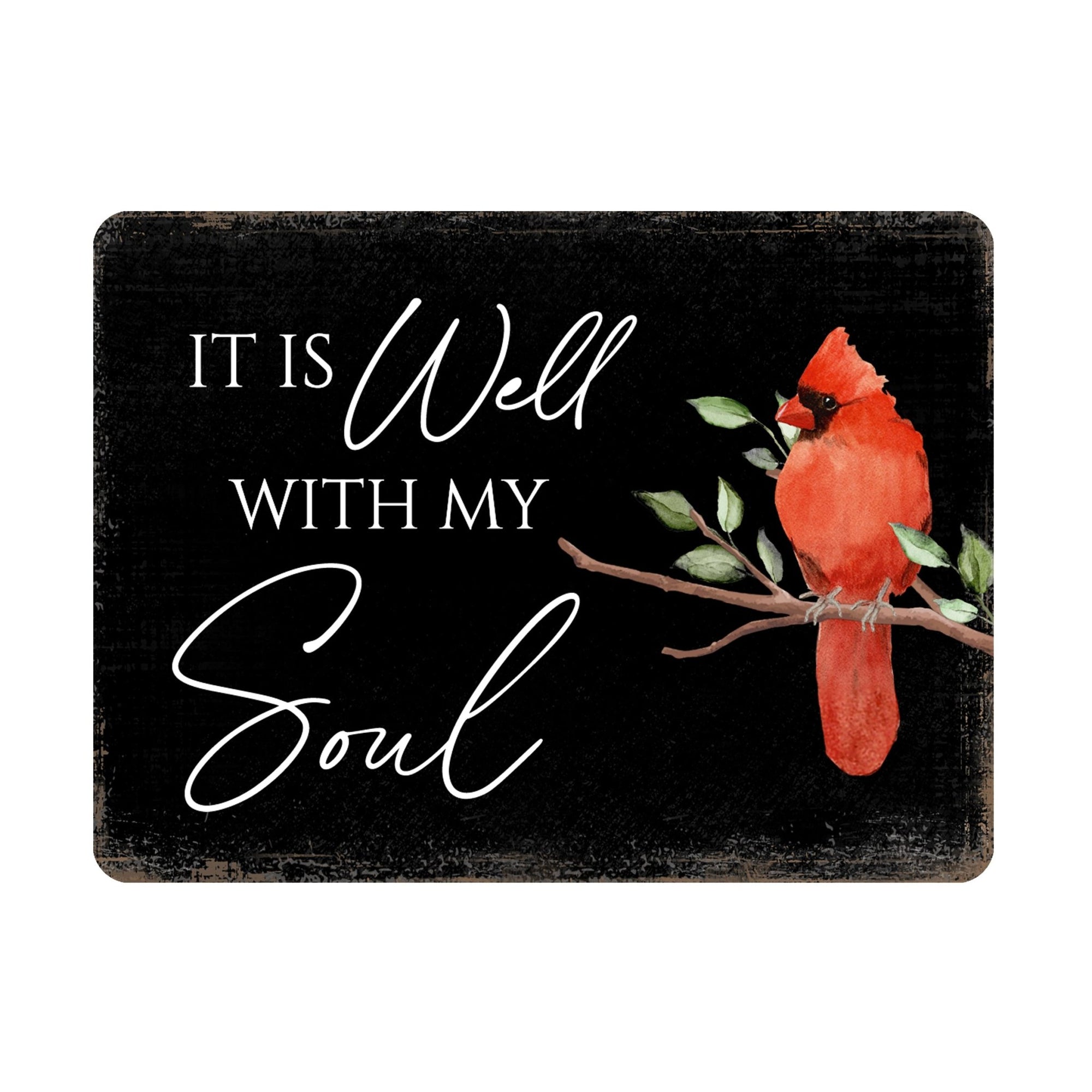 Elegant Vintage-Inspired Cardinal Wooden Magnet Printed With Everyday Inspirational Verses Gift Ideas - It Is Well - LifeSong Milestones