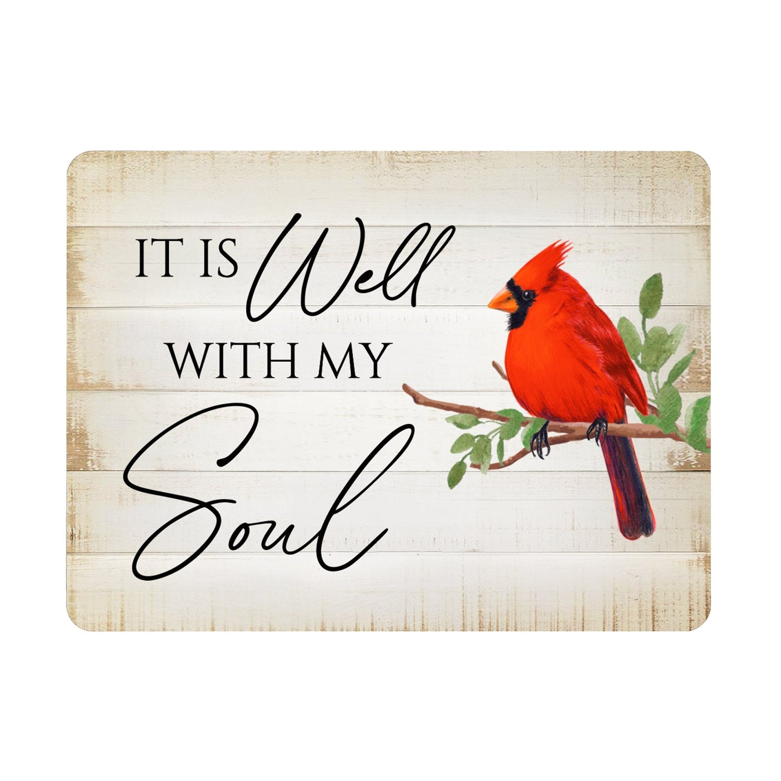 Elegant Vintage-Inspired Cardinal Wooden Magnet Printed With Everyday Inspirational Verses Gift Ideas - It Is Well - LifeSong Milestones