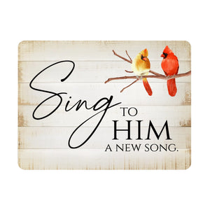 Elegant Vintage-Inspired Cardinal Wooden Magnet Printed With Everyday Inspirational Verses Gift Ideas - Sing To Him