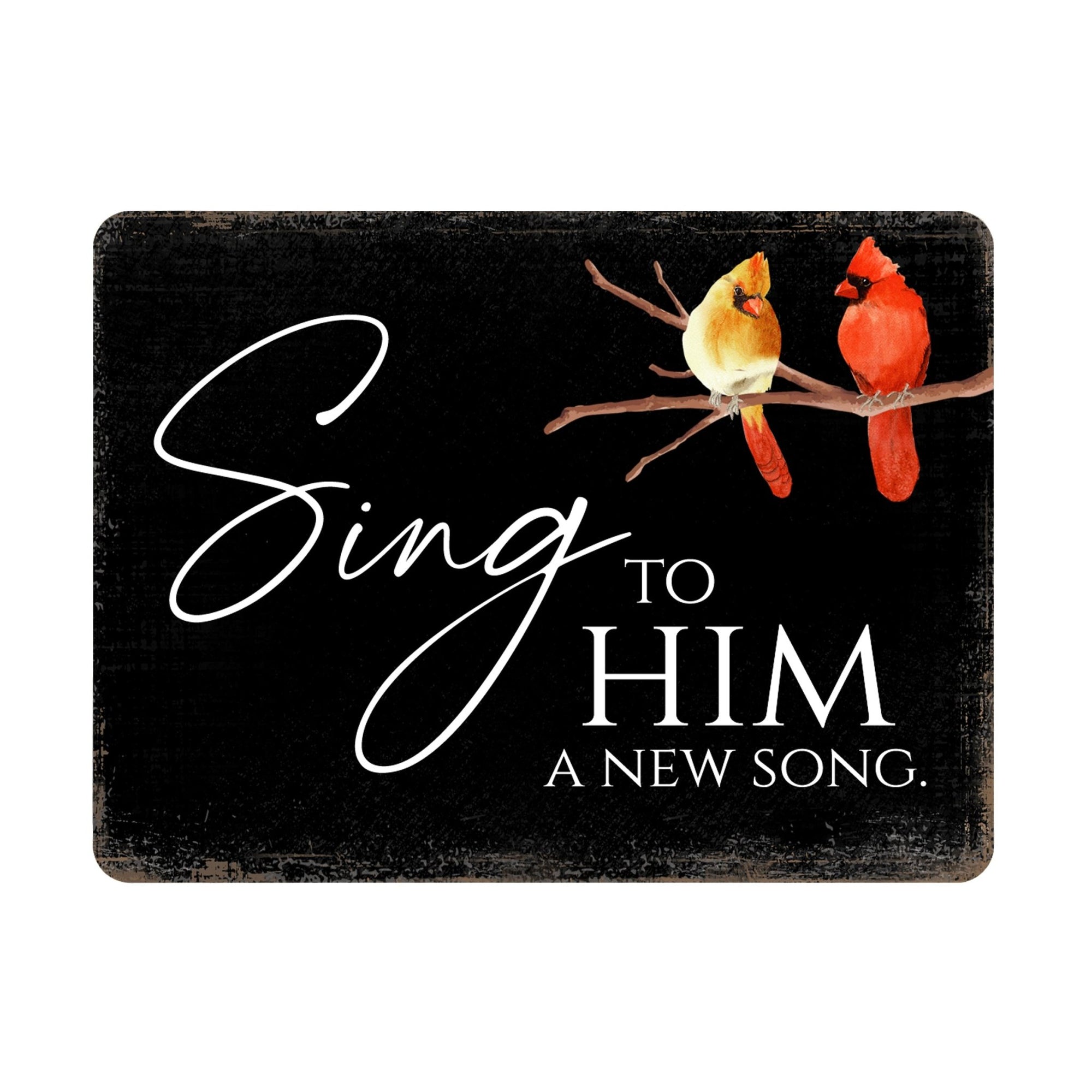 Elegant Vintage-Inspired Cardinal Wooden Magnet Printed With Everyday Inspirational Verses Gift Ideas - Sing To Him - LifeSong Milestones
