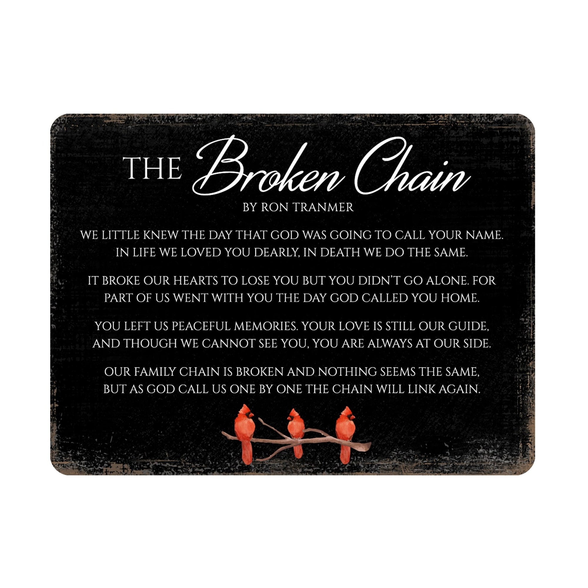 Elegant Vintage-Inspired Cardinal Wooden Magnet Printed With Everyday Inspirational Verses Gift Ideas - The Broken Chain - LifeSong Milestones