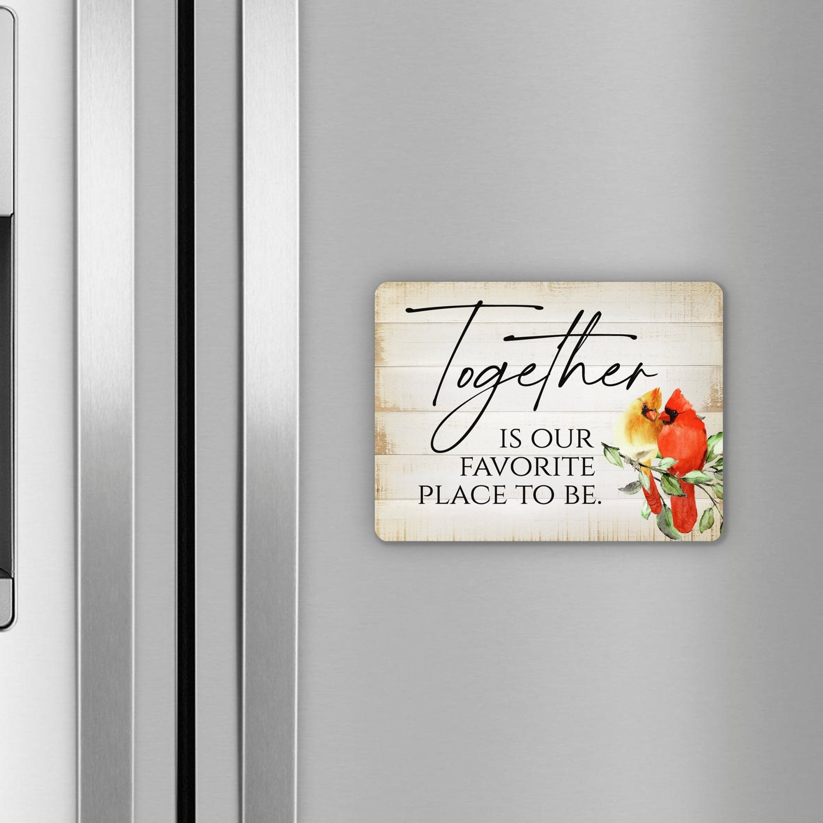 Elegant Vintage-Inspired Cardinal Wooden Magnet Printed With Everyday Inspirational Verses Gift Ideas - Together - LifeSong Milestones