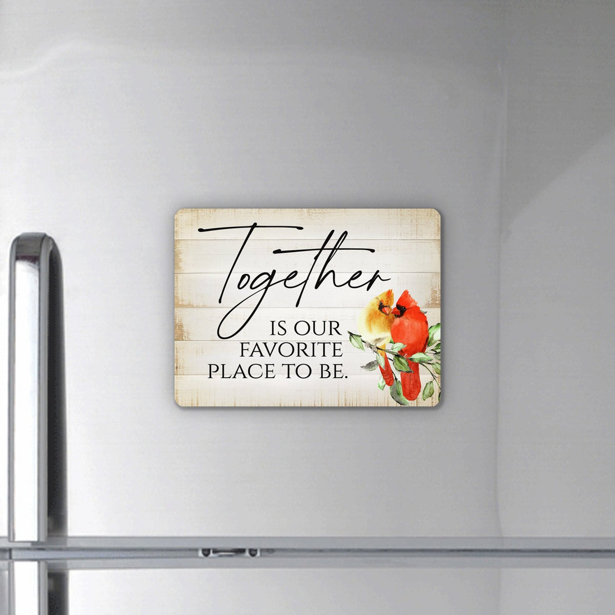 Elegant Vintage-Inspired Cardinal Wooden Magnet Printed With Everyday Inspirational Verses Gift Ideas - Together - LifeSong Milestones