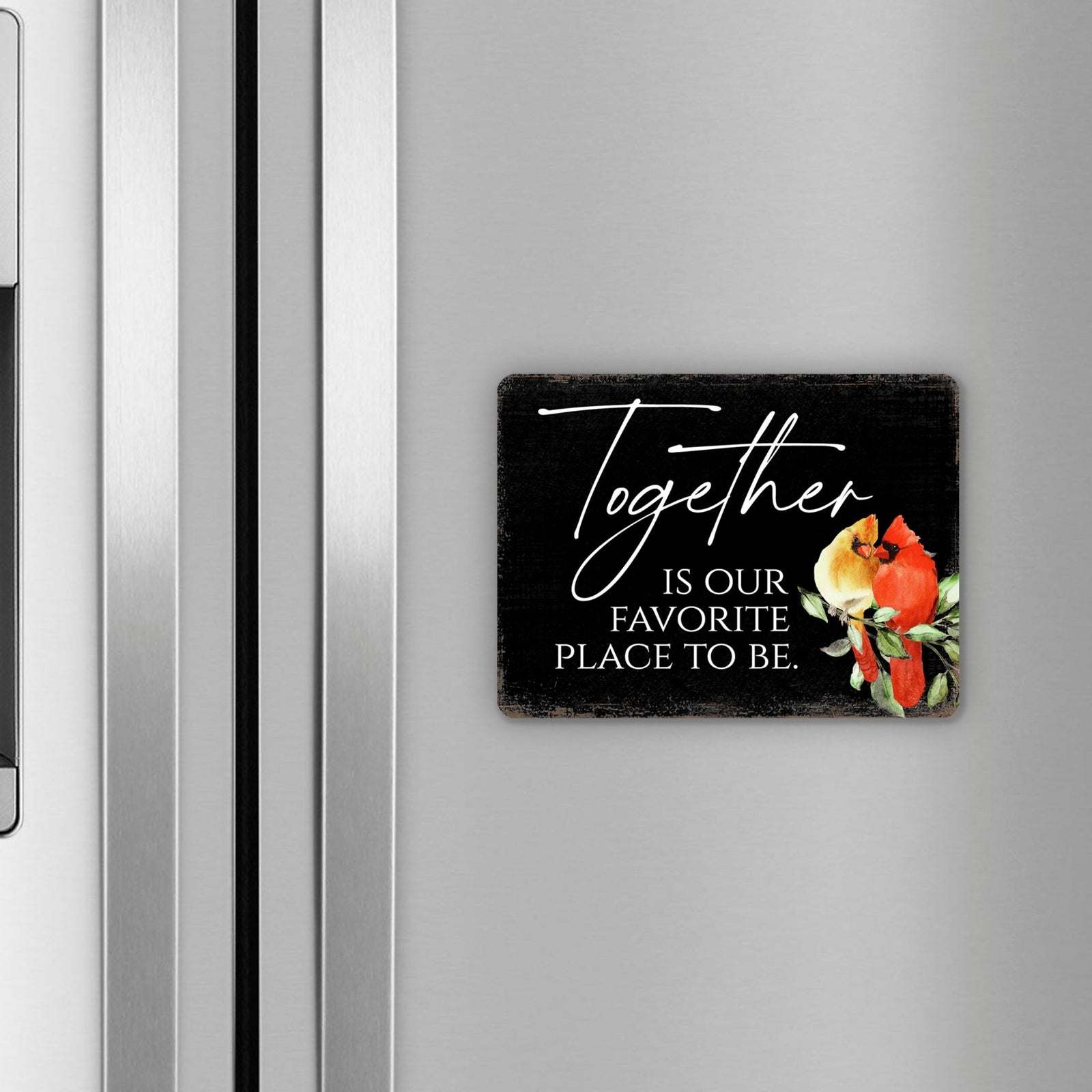 Elegant Vintage-Inspired Cardinal Wooden Magnet Printed With Everyday Inspirational Verses Gift Ideas - Together - LifeSong Milestones