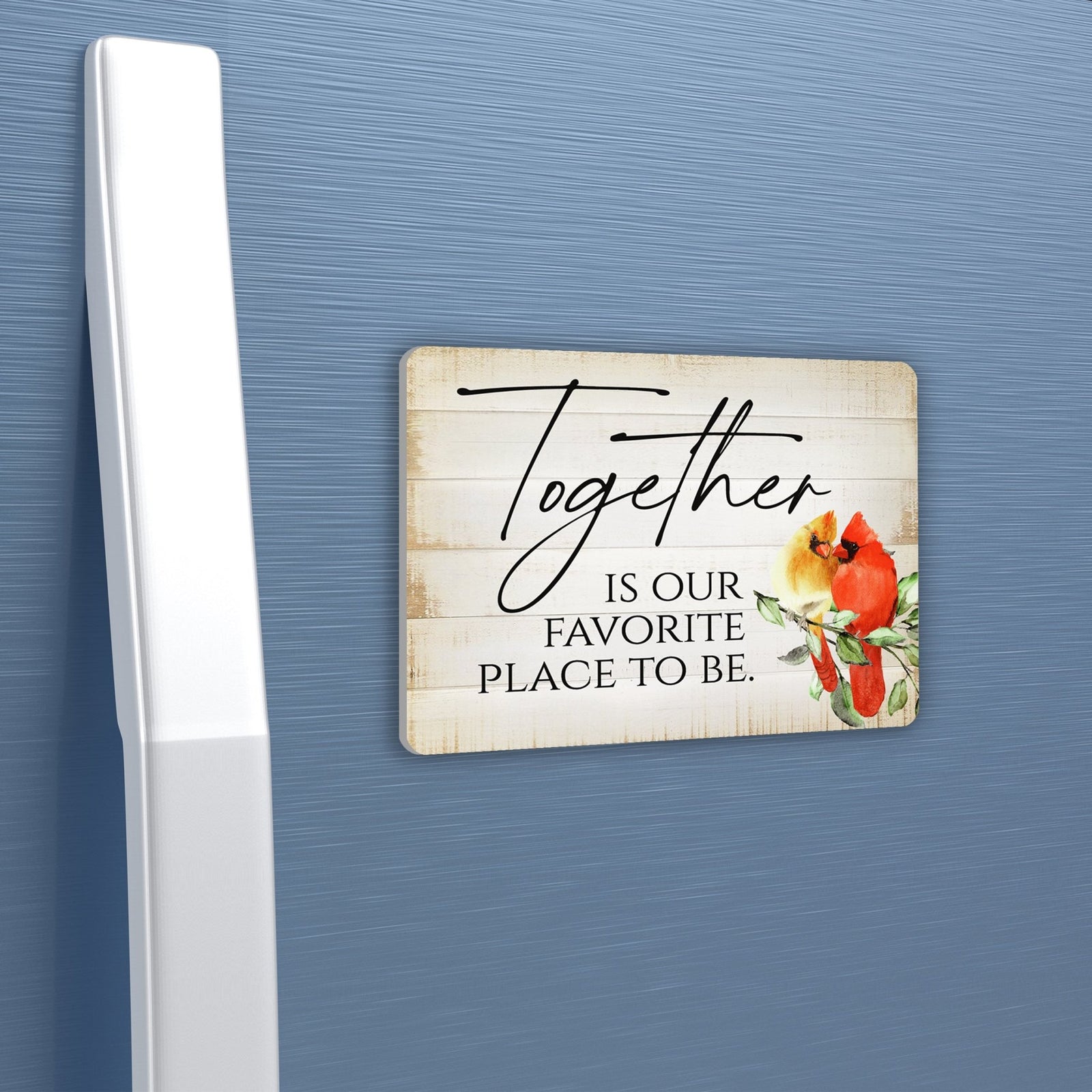 Elegant Vintage-Inspired Cardinal Wooden Magnet Printed With Everyday Inspirational Verses Gift Ideas - Together - LifeSong Milestones