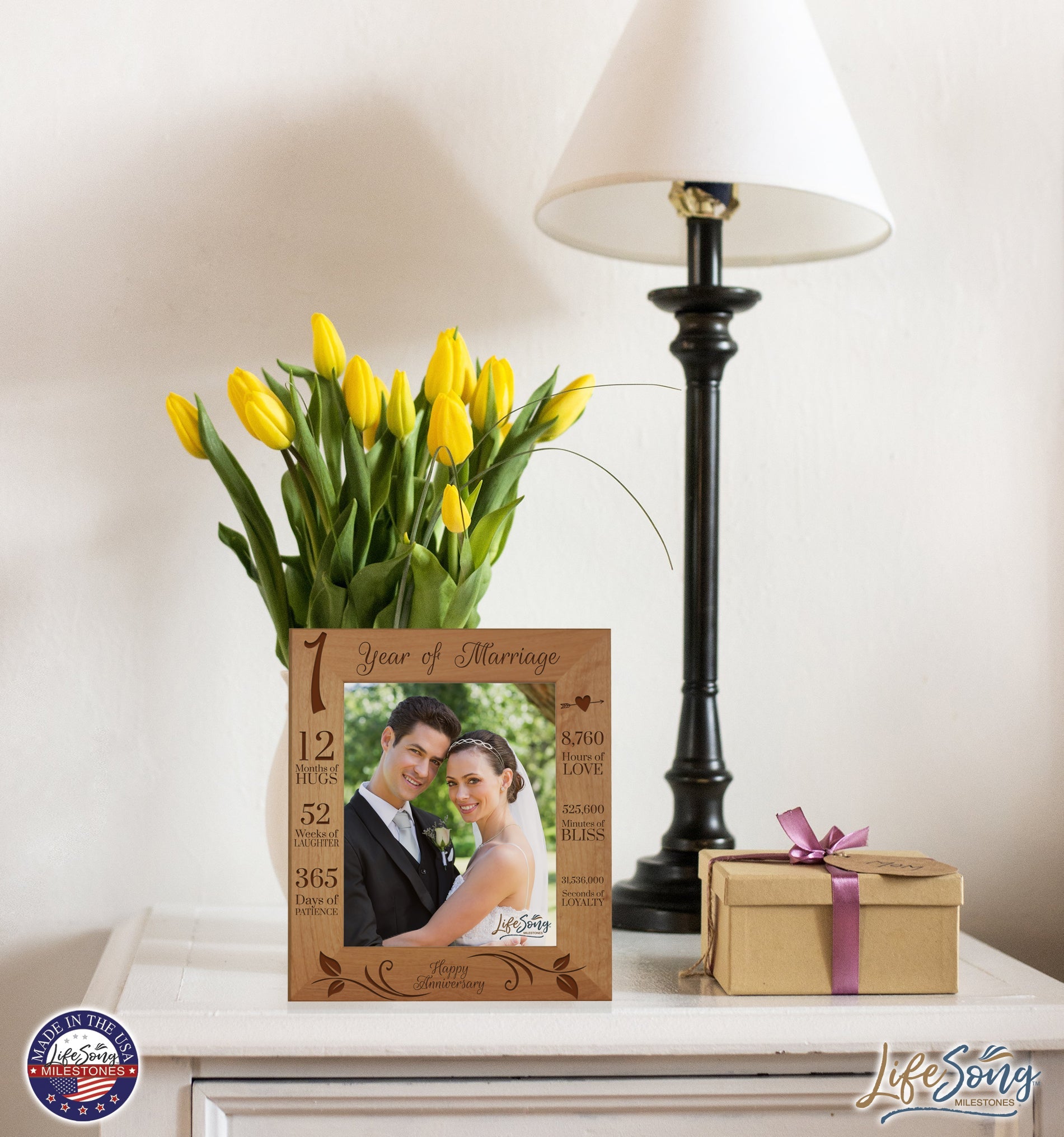 Unique Picture Frame 1st Wedding Anniversary Home Decor – Gift for Couples