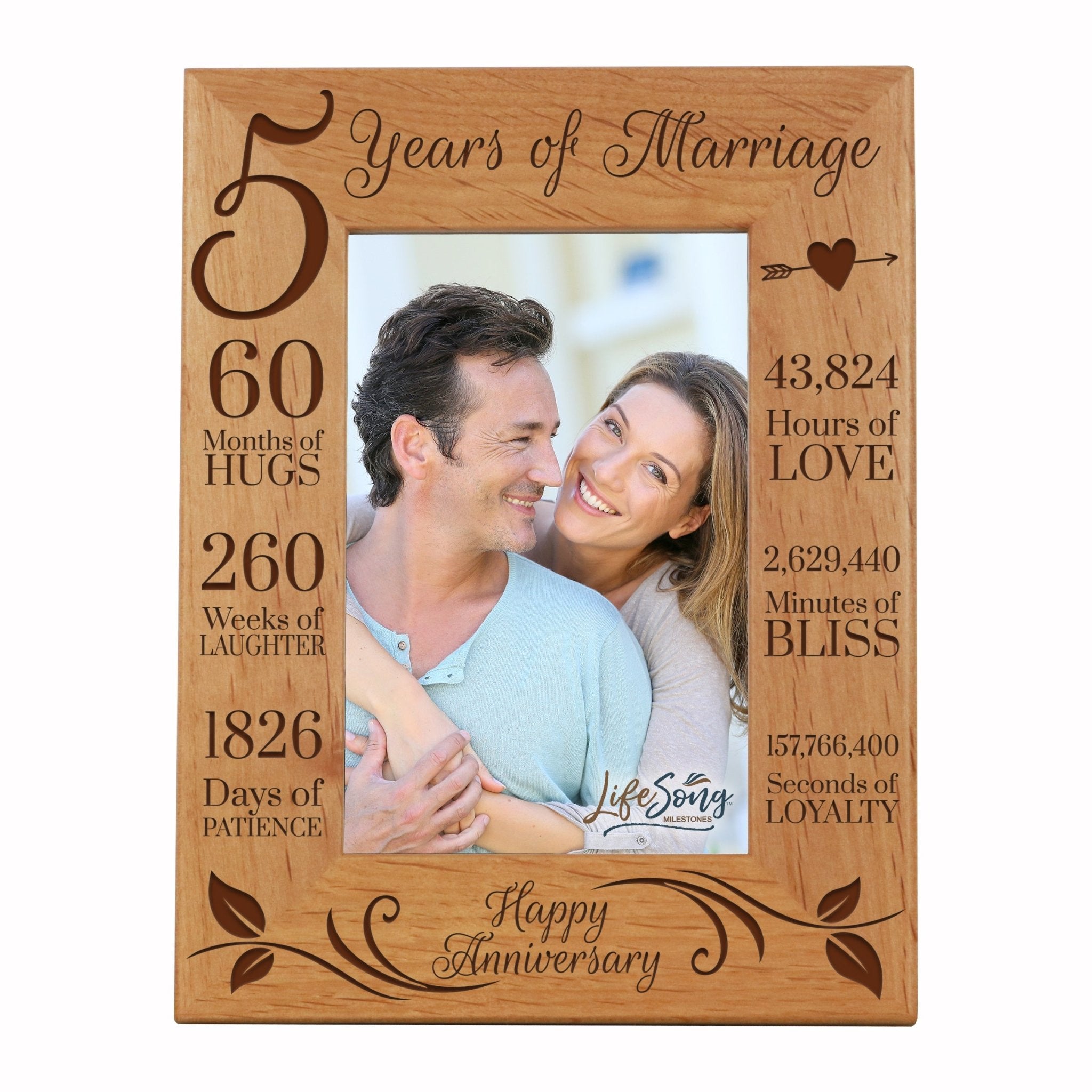 5 Years Anniversary Wind Chime, Happy 5th Anniversary Gift, 5 Years of  Marriage, Wood Wedding Anniversary Keepsake for Couples Husband Wife