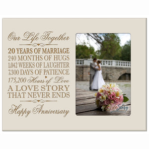 Engraved Anniversary Picture Frame - Hearts That Love Deeply - LifeSong Milestones