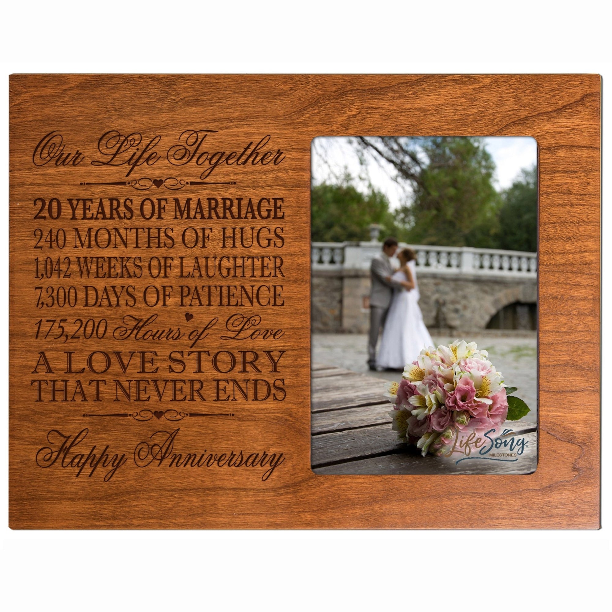 Unique Picture Frame 20th Wedding Anniversary Home Decor – Personalized Gift for Couples