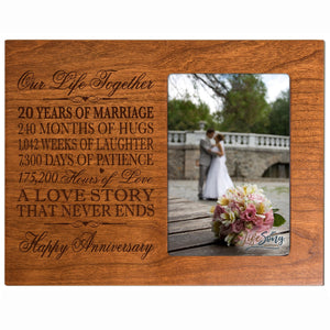 Engraved Anniversary Picture Frame - Hearts That Love Deeply - LifeSong Milestones