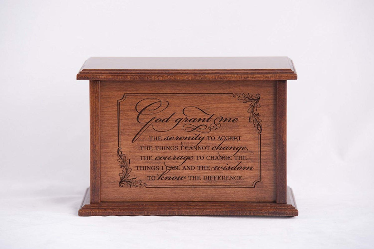 Engraved Cherry Wood Cremation Urn God Grant Me You 10.5x7 - LifeSong Milestones