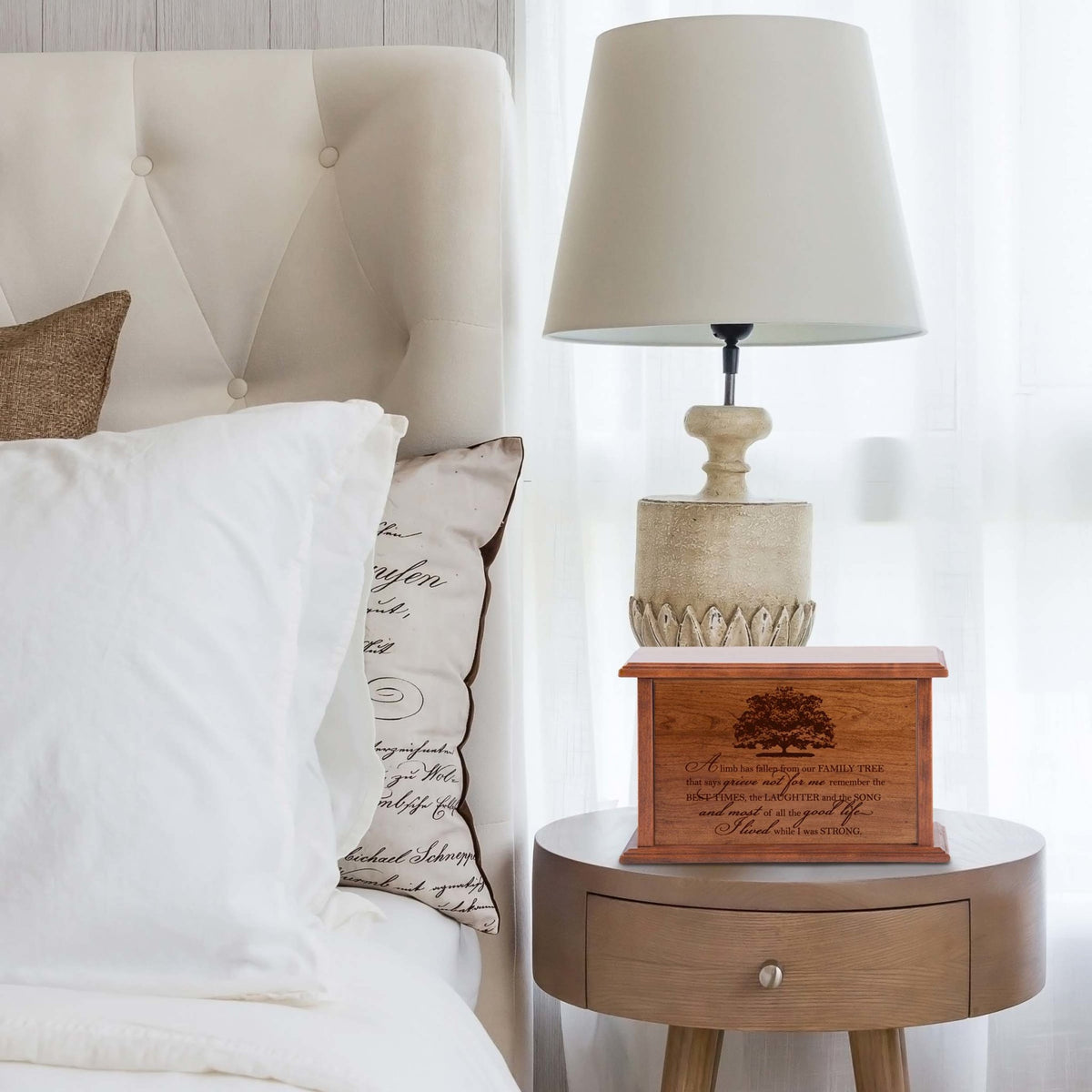 Unique cremation urn box for human ashes