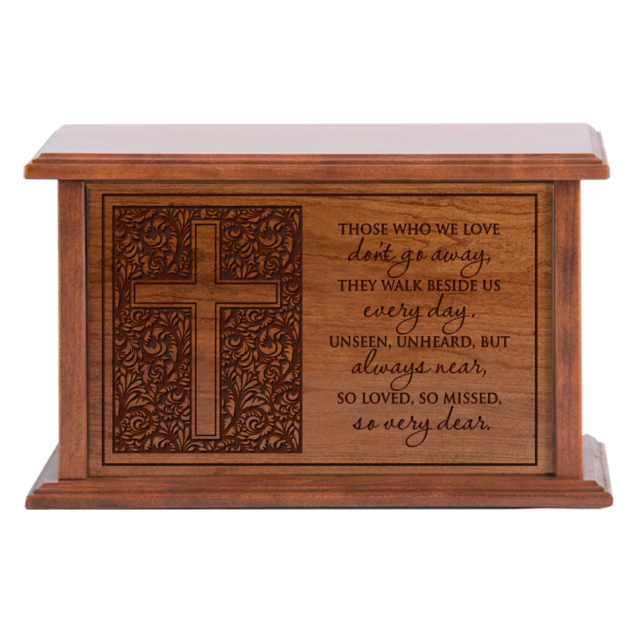 Engraved Cherry Wood Cremation Urn Those Who We Love 10.5x7.5 - LifeSong Milestones