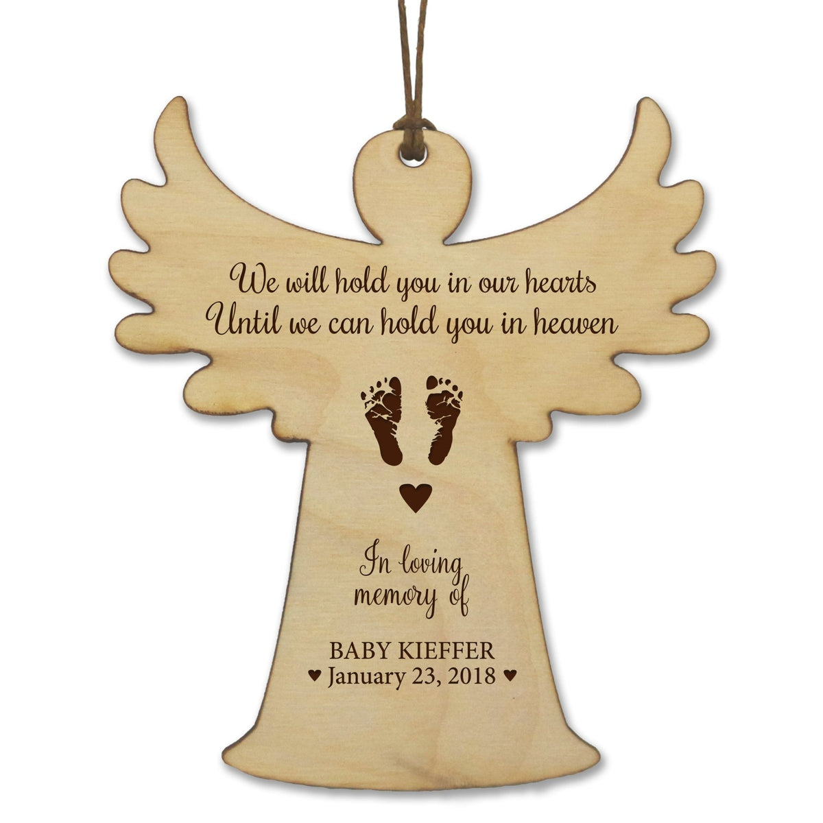Engraved Memorial Ornament for Loss of Loved One - Hold You In Our Hearts - LifeSong Milestones