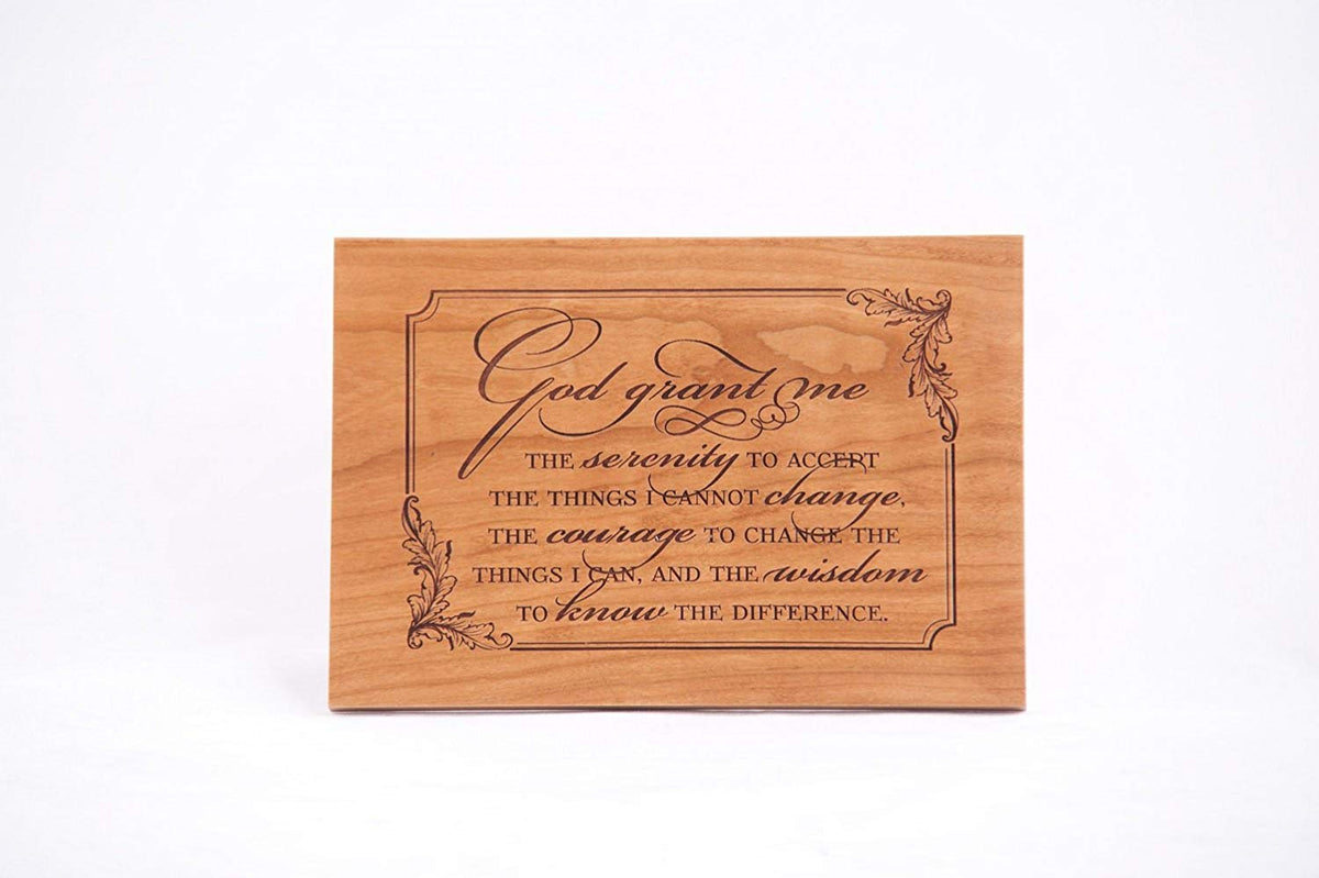 Engraved Memorial Wooden Wall Plaque - God saw you needed rest 8.5x6 (Cherry Natural Finish) - LifeSong Milestones