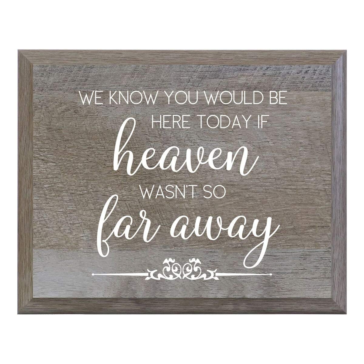 Engraved Memorial Wooden Wall Plaque Heaven Wasn&#39;t So Far 8x10 - LifeSong Milestones