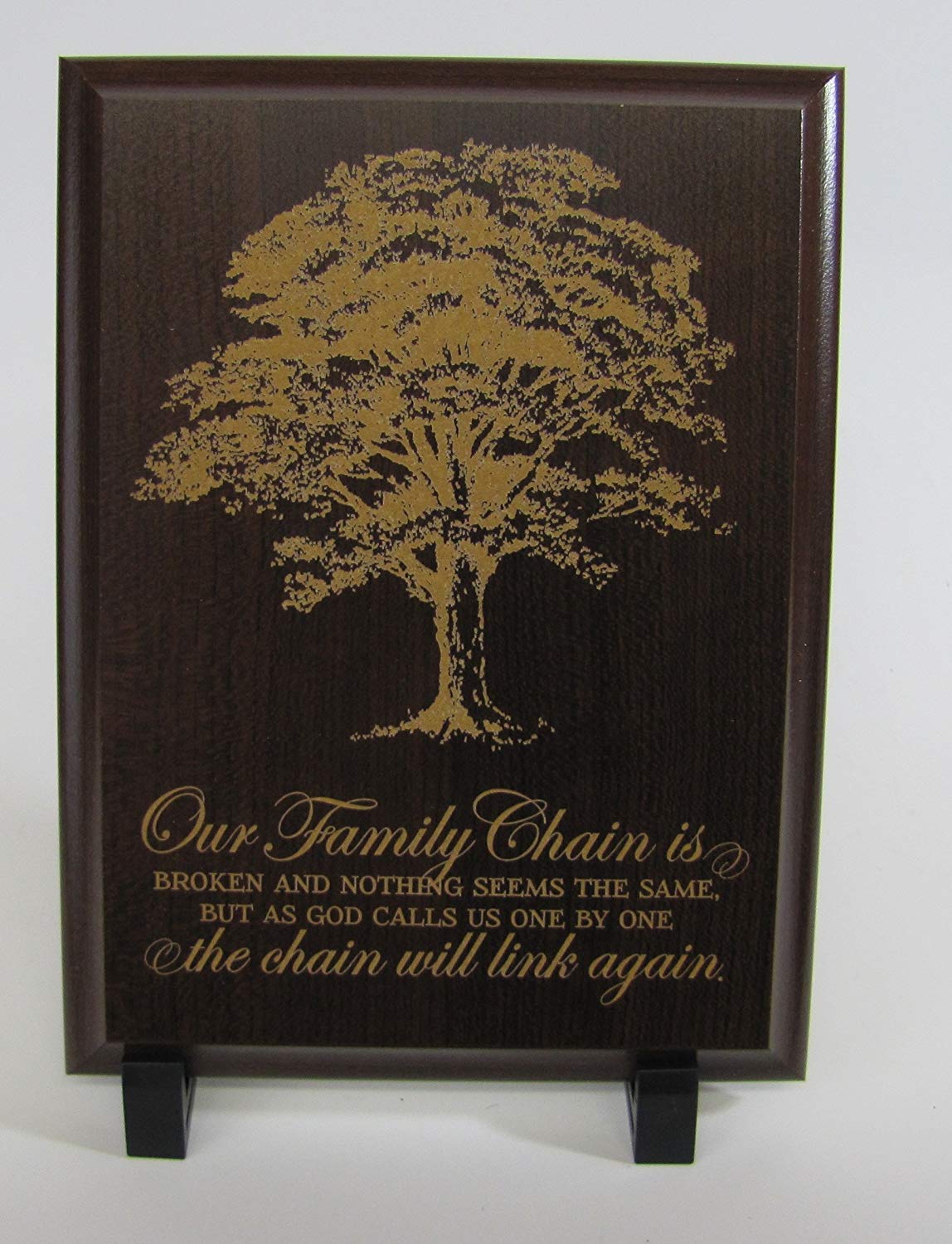 Engraved Memorial Wooden Wall Plaque Our Family Chain 6x8 - LifeSong Milestones