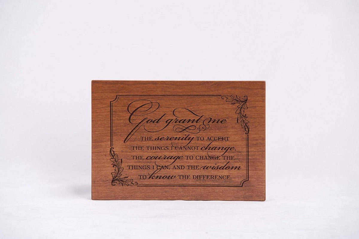 Engraved Memorial Wooden Wall Plaque - The Serenity To Accept 8.5x6 - LifeSong Milestones