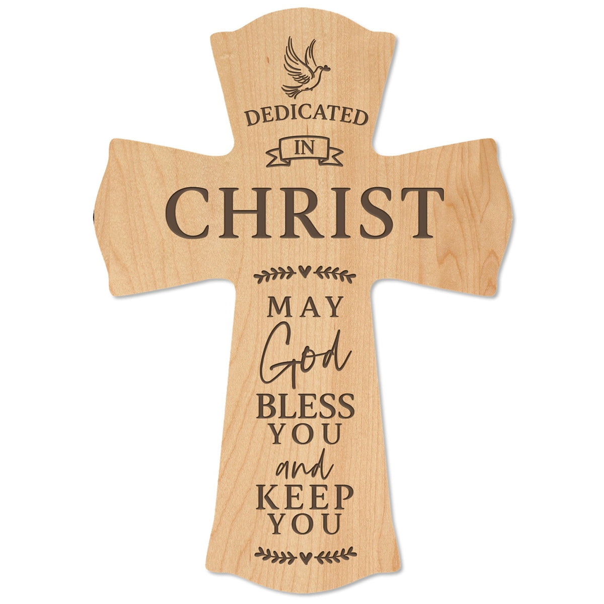 Wooden Engraved Dedication Wall Cross