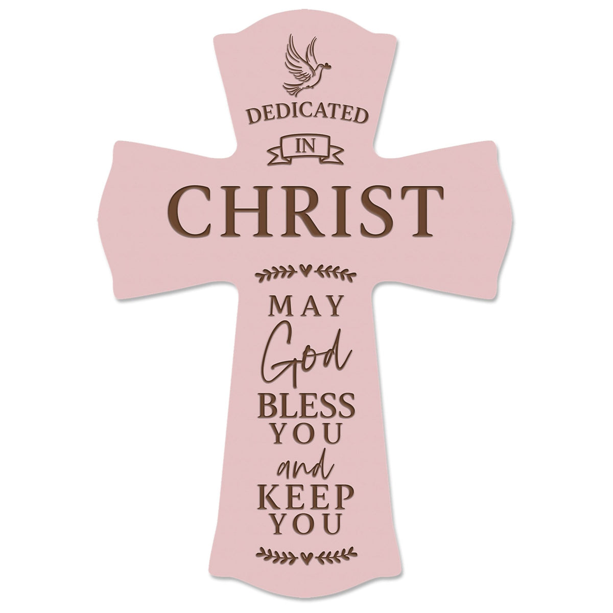 Wooden Engraved Dedication Wall Cross