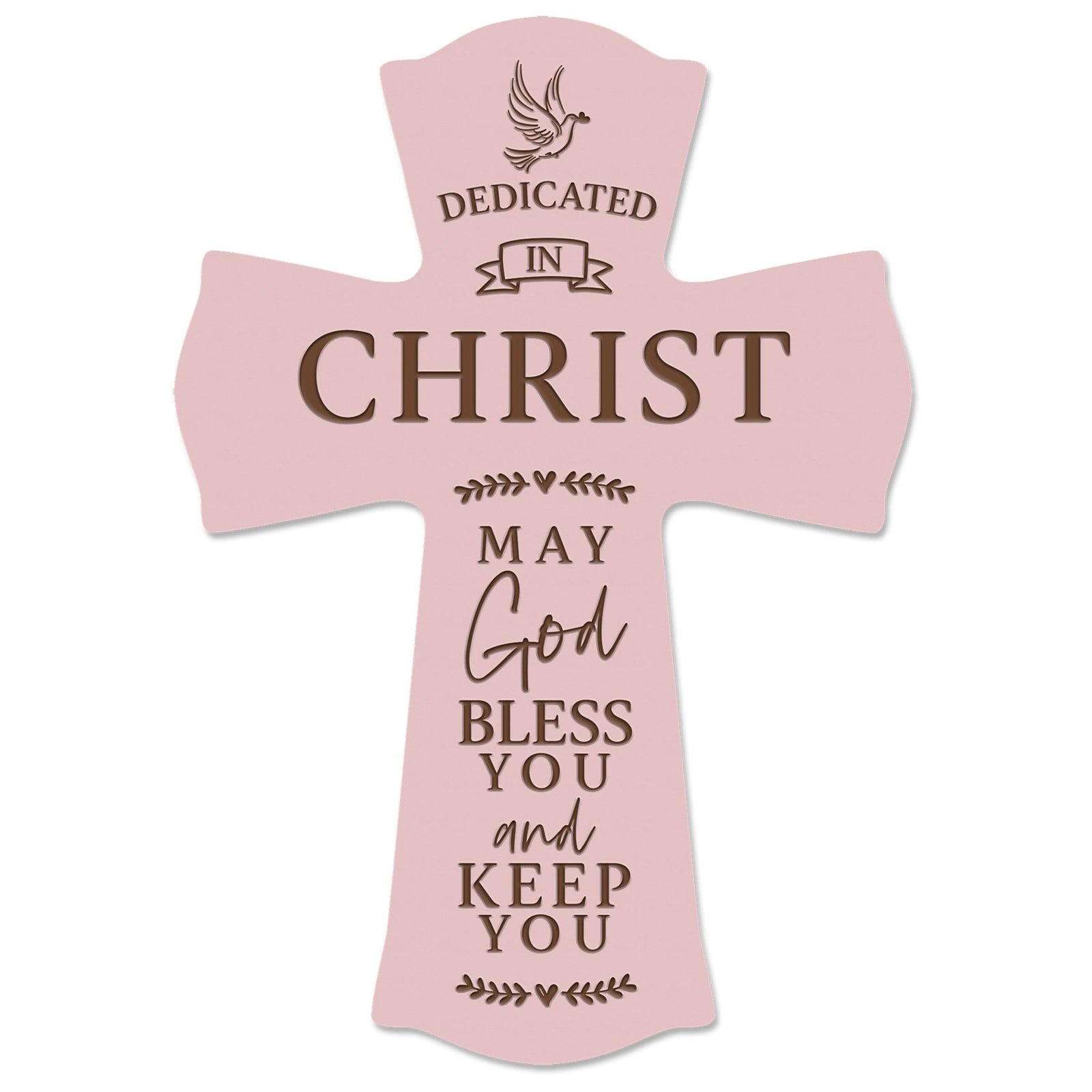 Wooden Engraved Dedication Wall Cross