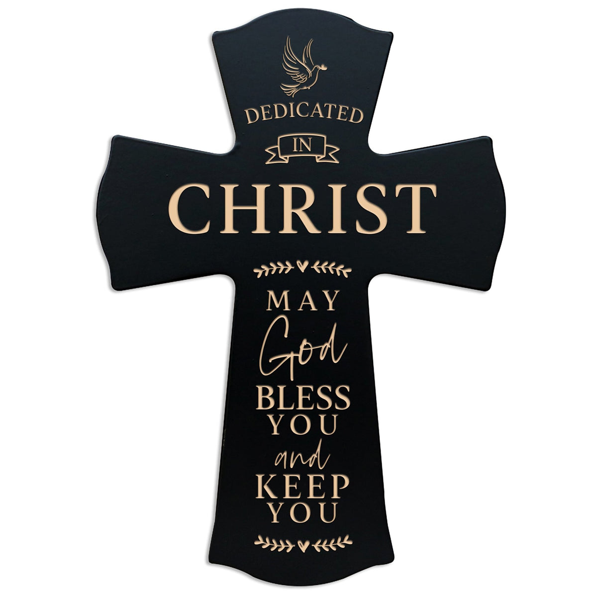 Wooden Engraved Dedication Wall Cross