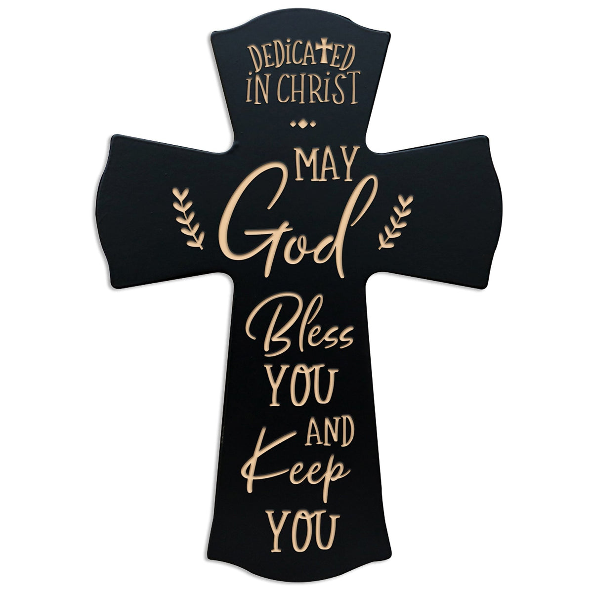 Wooden Engraved Dedication Wall Cross