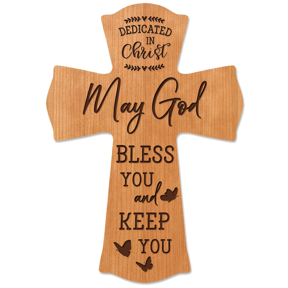 Wooden Engraved Dedication Wall Cross