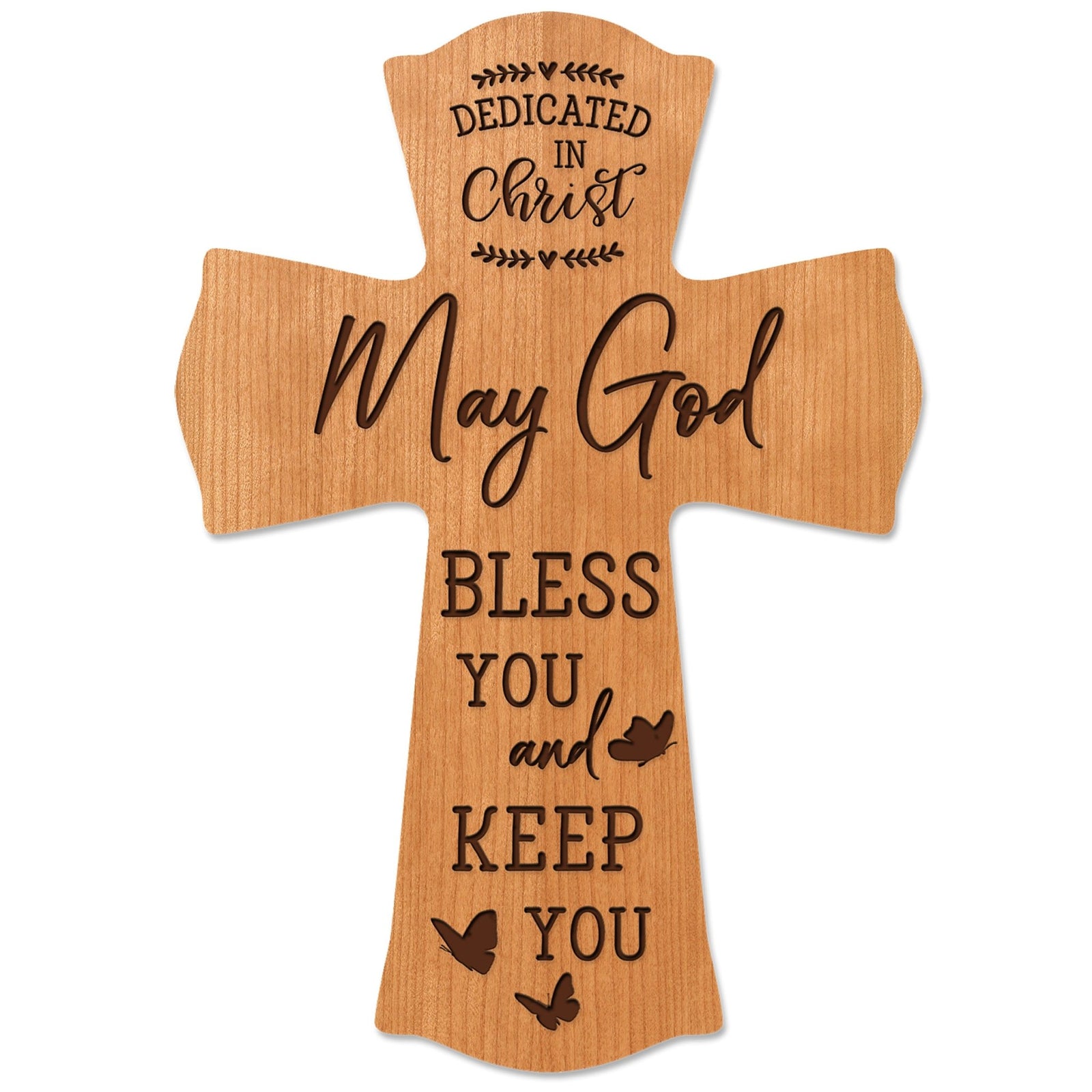 Wooden Engraved Dedication Wall Cross
