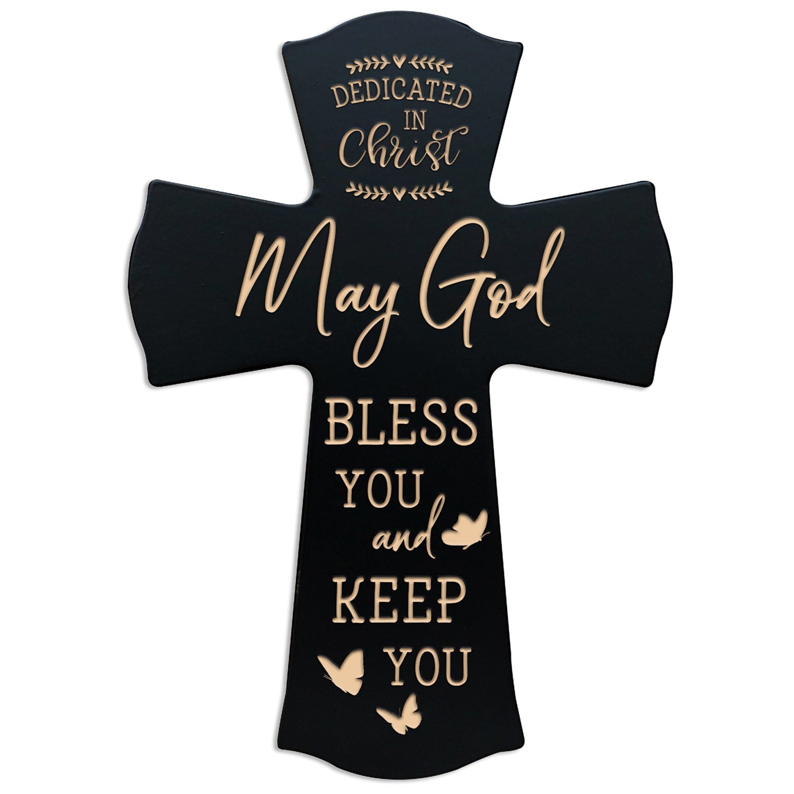 Wooden Engraved Dedication Wall Cross