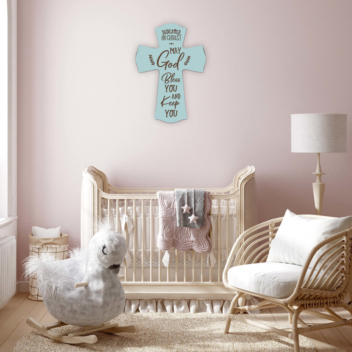 Wooden Engraved Dedication Wall Cross