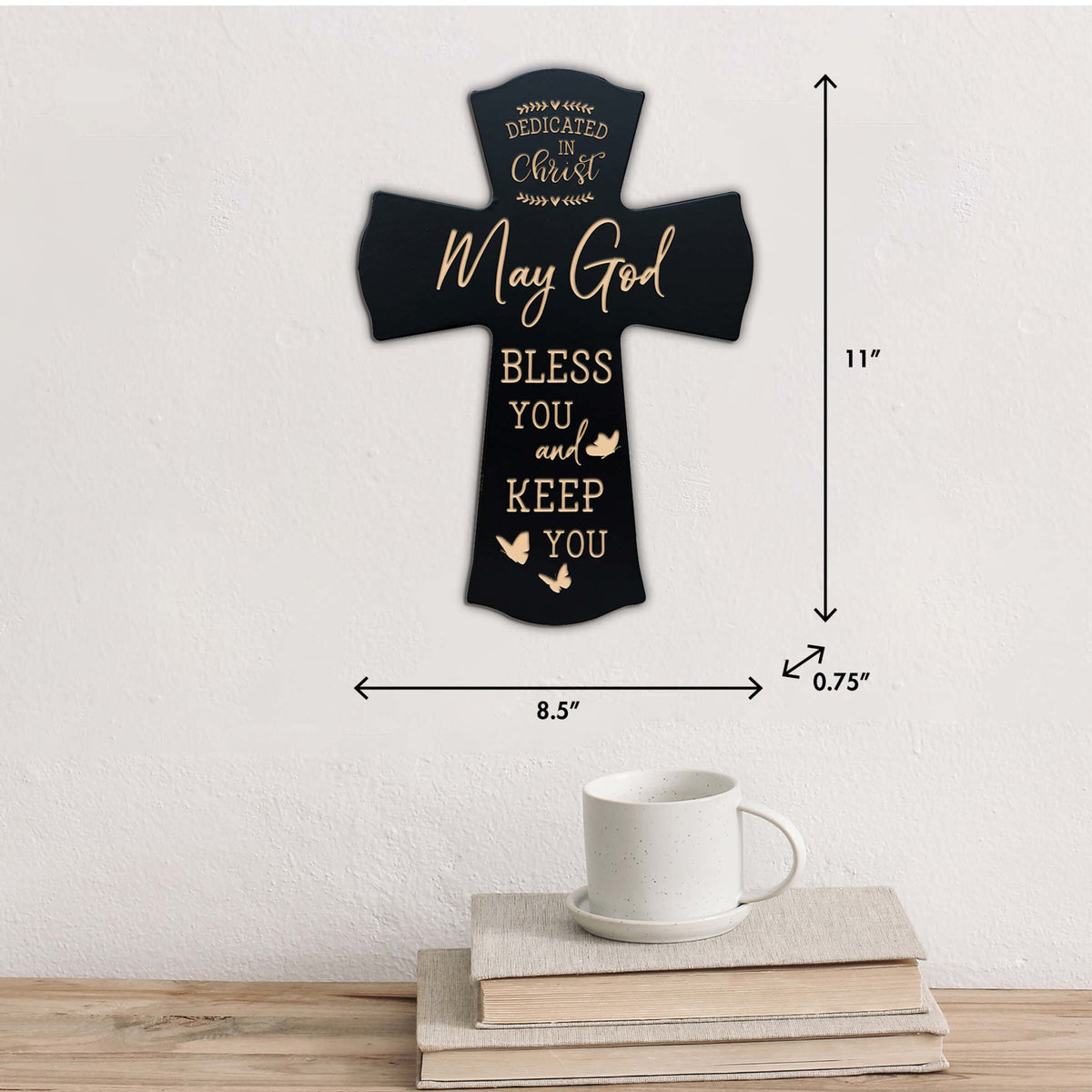 Wooden Engraved Dedication Wall Cross