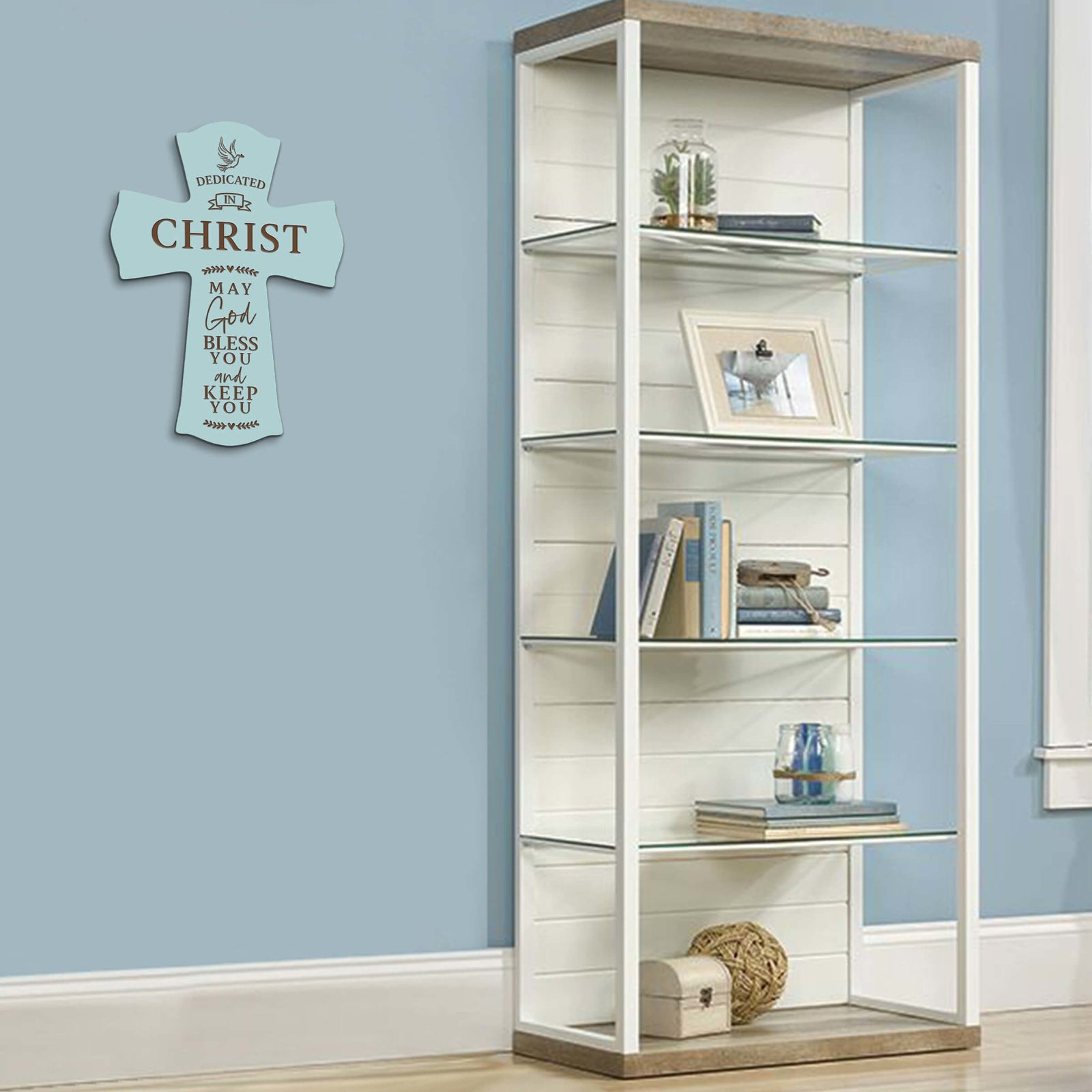 Wooden Engraved Dedication Wall Cross