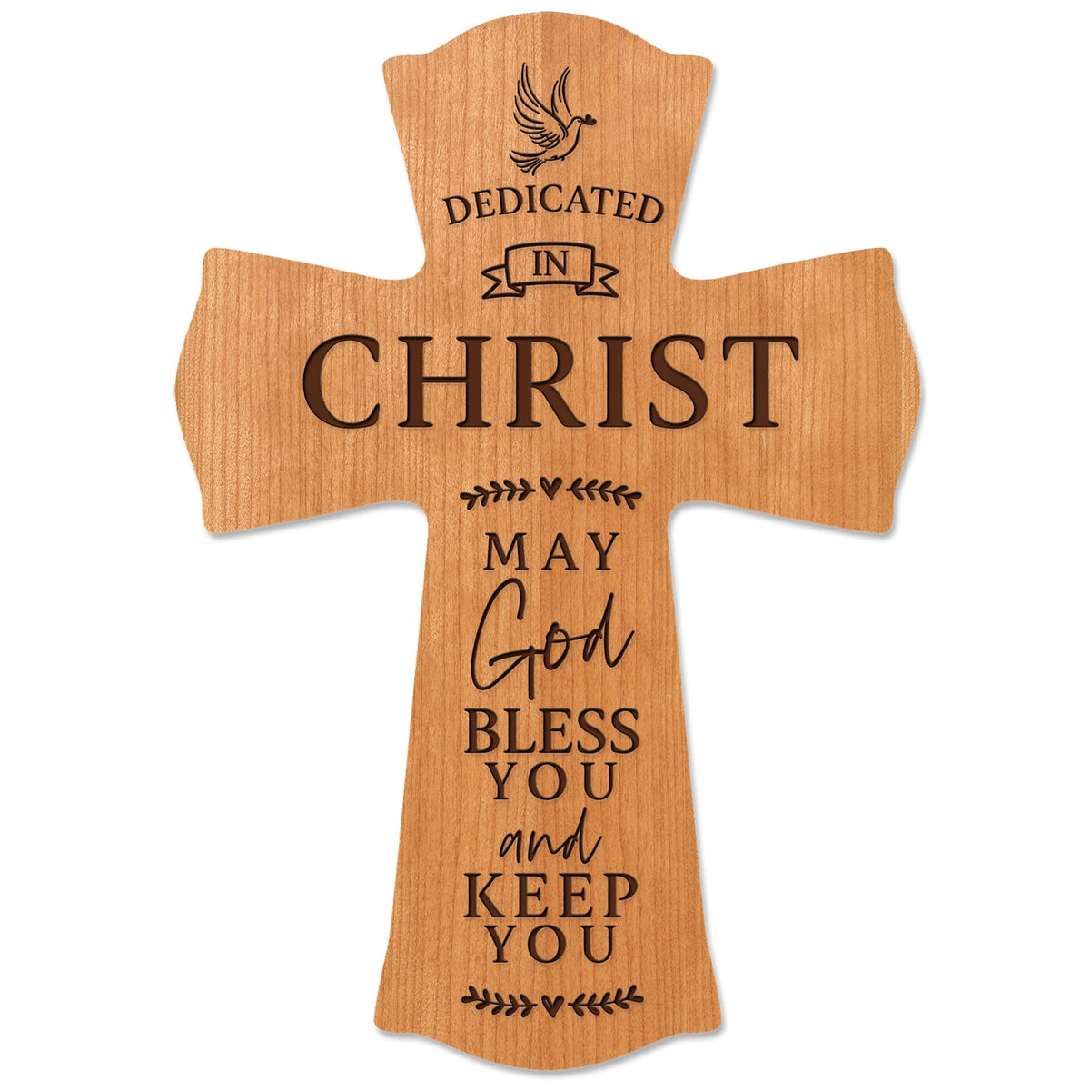 Wooden Engraved Dedication Wall Cross