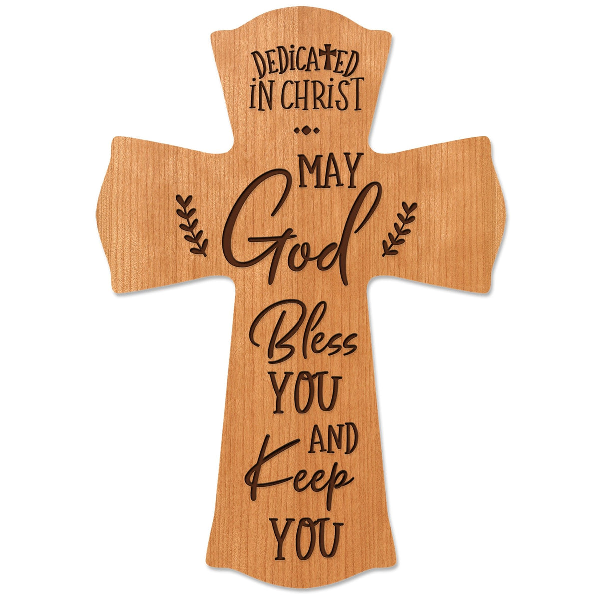 Wooden Engraved Dedication Wall Cross