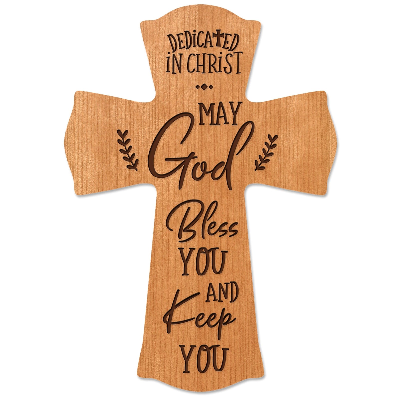 Wooden Engraved Dedication Wall Cross