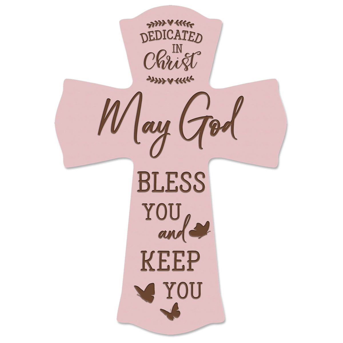 Wooden Engraved Dedication Wall Cross