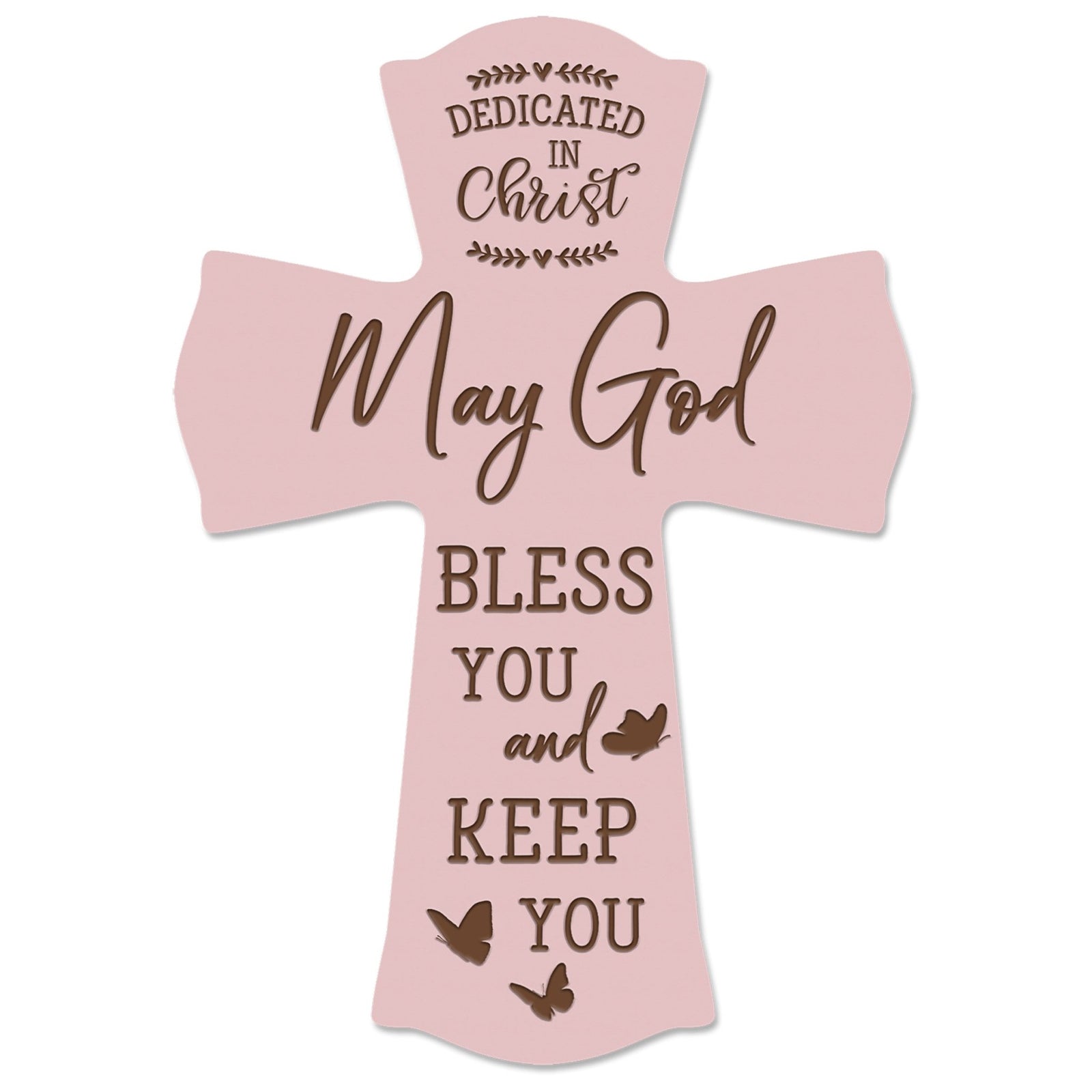 Wooden Engraved Dedication Wall Cross