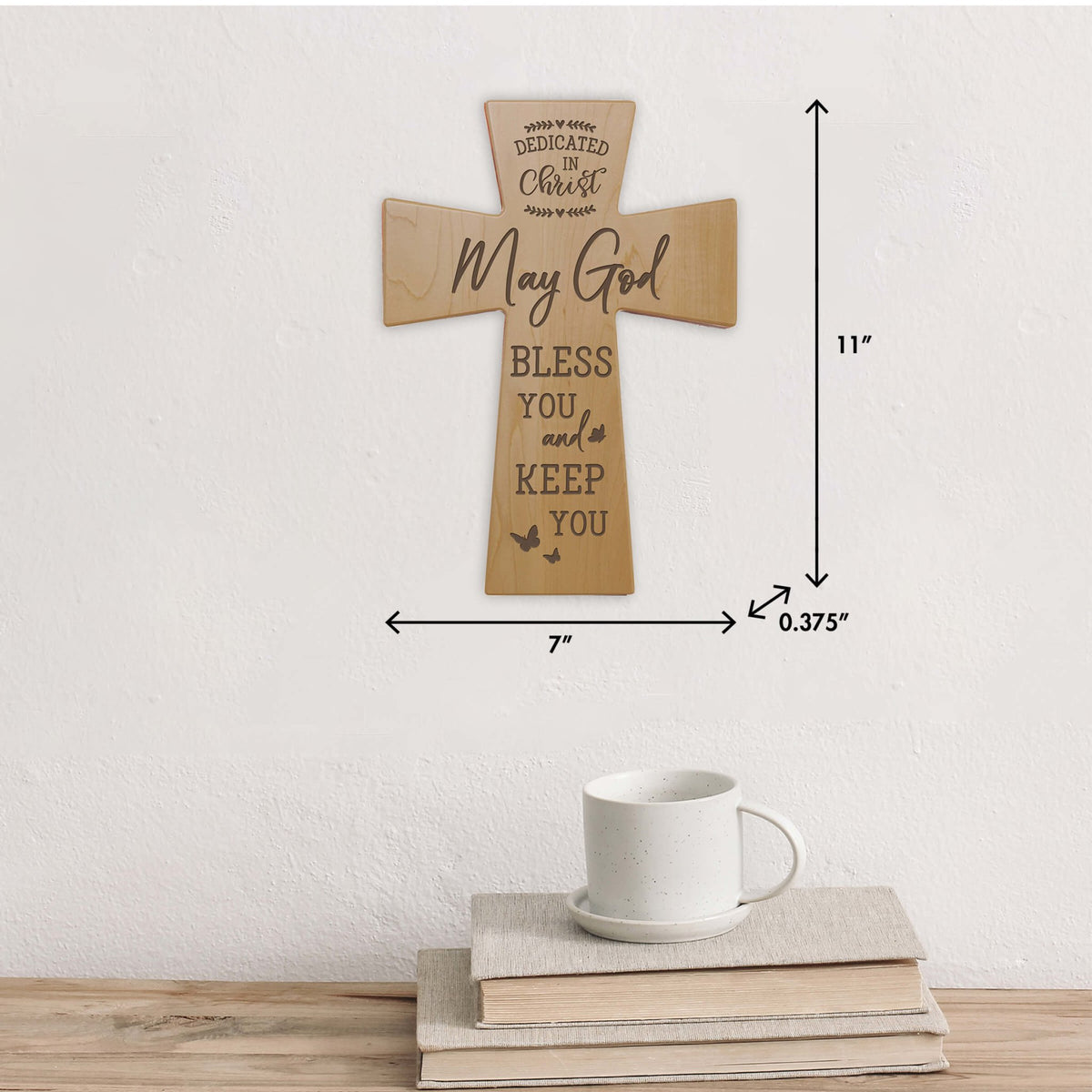 Engraved Wooden Dedication Crosses - Dedicated In Christ - LifeSong Milestones